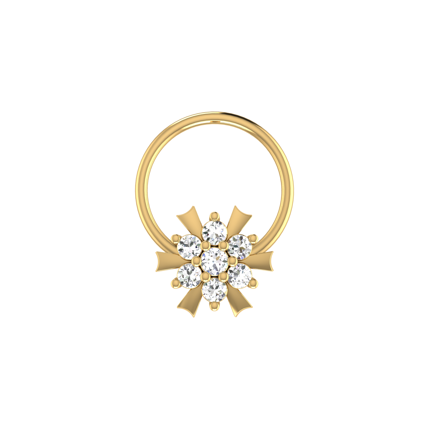 Delicate Bloom 0.07 Ct Lab Grown Diamond Nose Pin