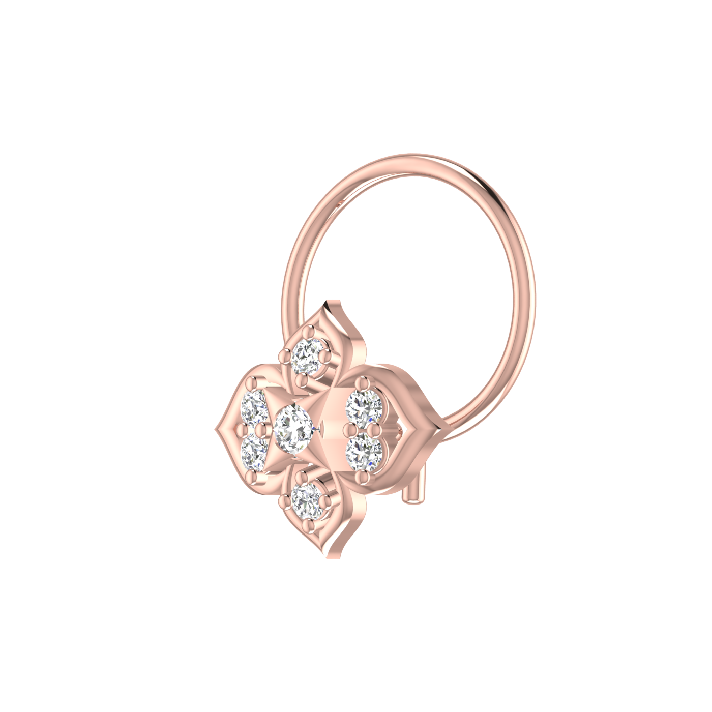 Minimal Flower Spark 0.06 Ct Lab Grown Diamond Nose Pin