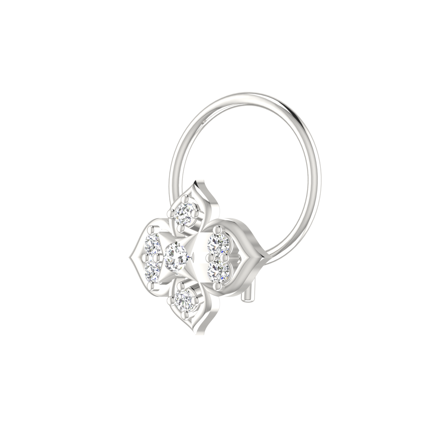Minimal Flower Spark 0.06 Ct Lab Grown Diamond Nose Pin