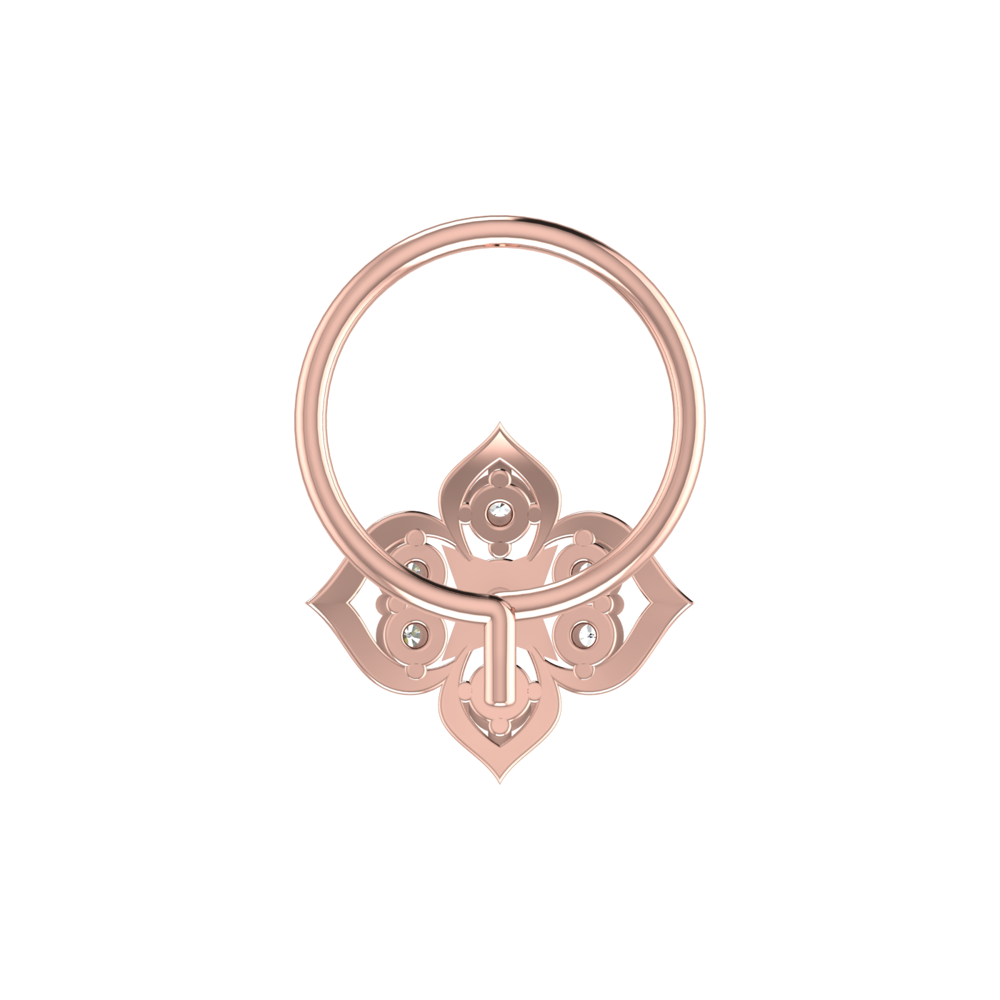 Minimal Flower Spark 0.06 Ct Lab Grown Diamond Nose Pin