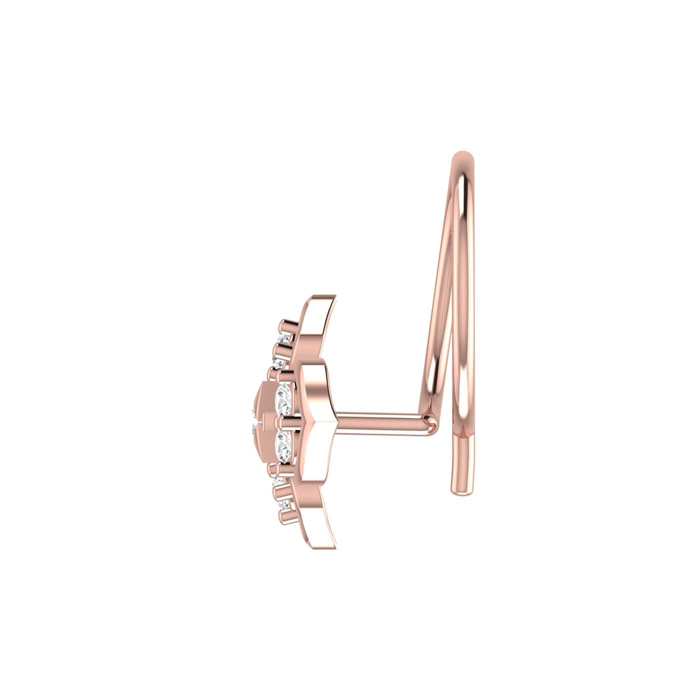 Minimal Flower Spark 0.06 Ct Lab Grown Diamond Nose Pin