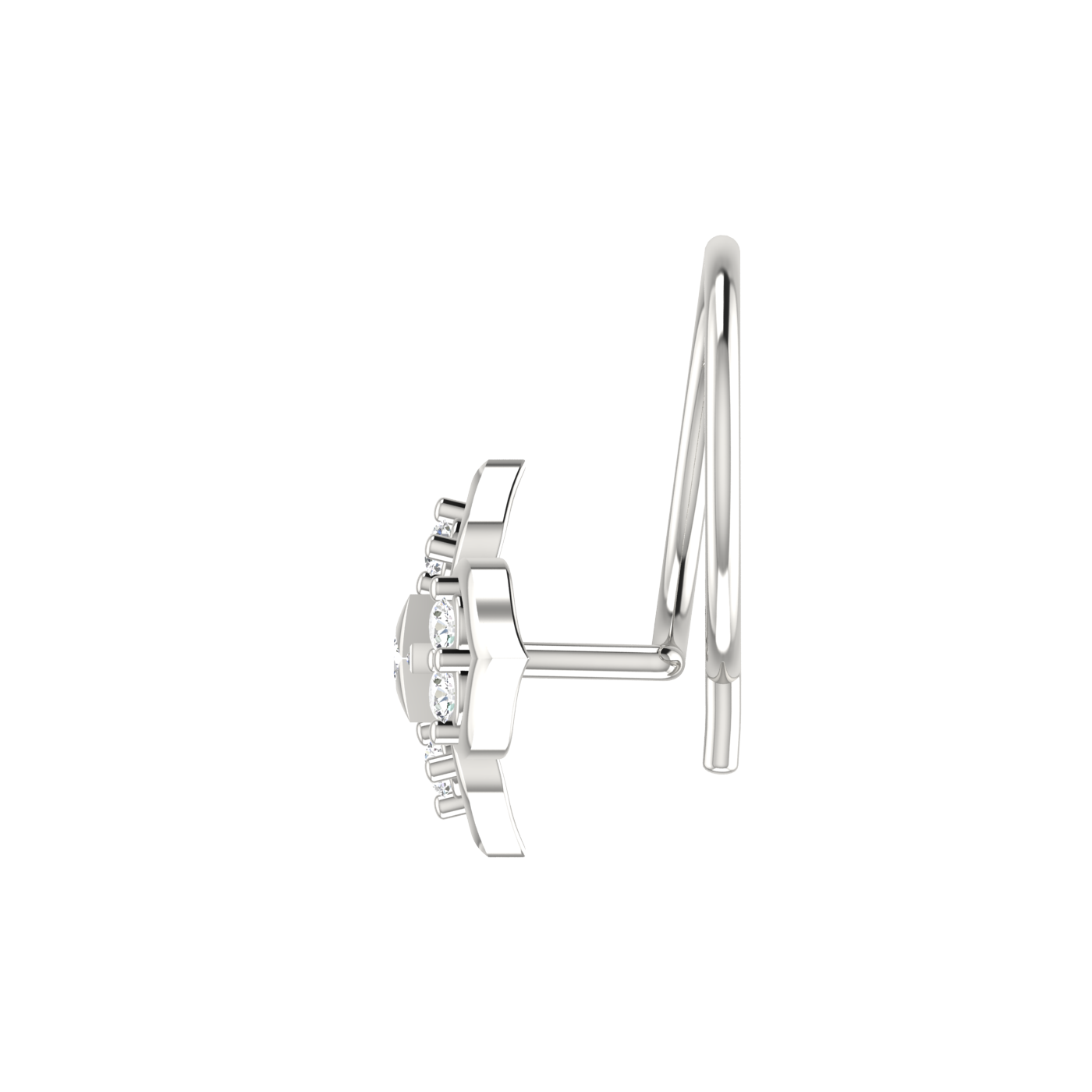 Minimal Flower Spark 0.06 Ct Lab Grown Diamond Nose Pin