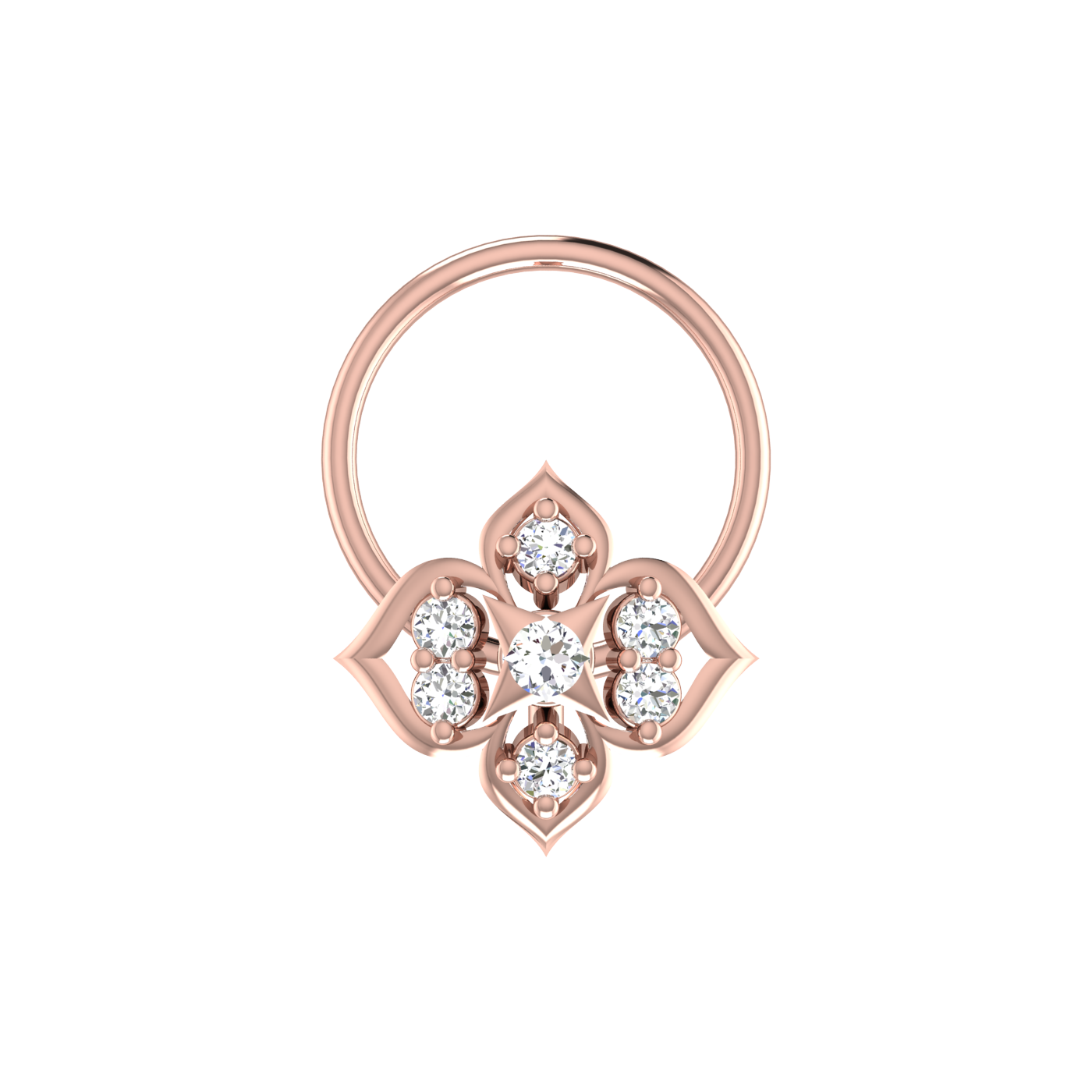 Minimal Flower Spark 0.06 Ct Lab Grown Diamond Nose Pin