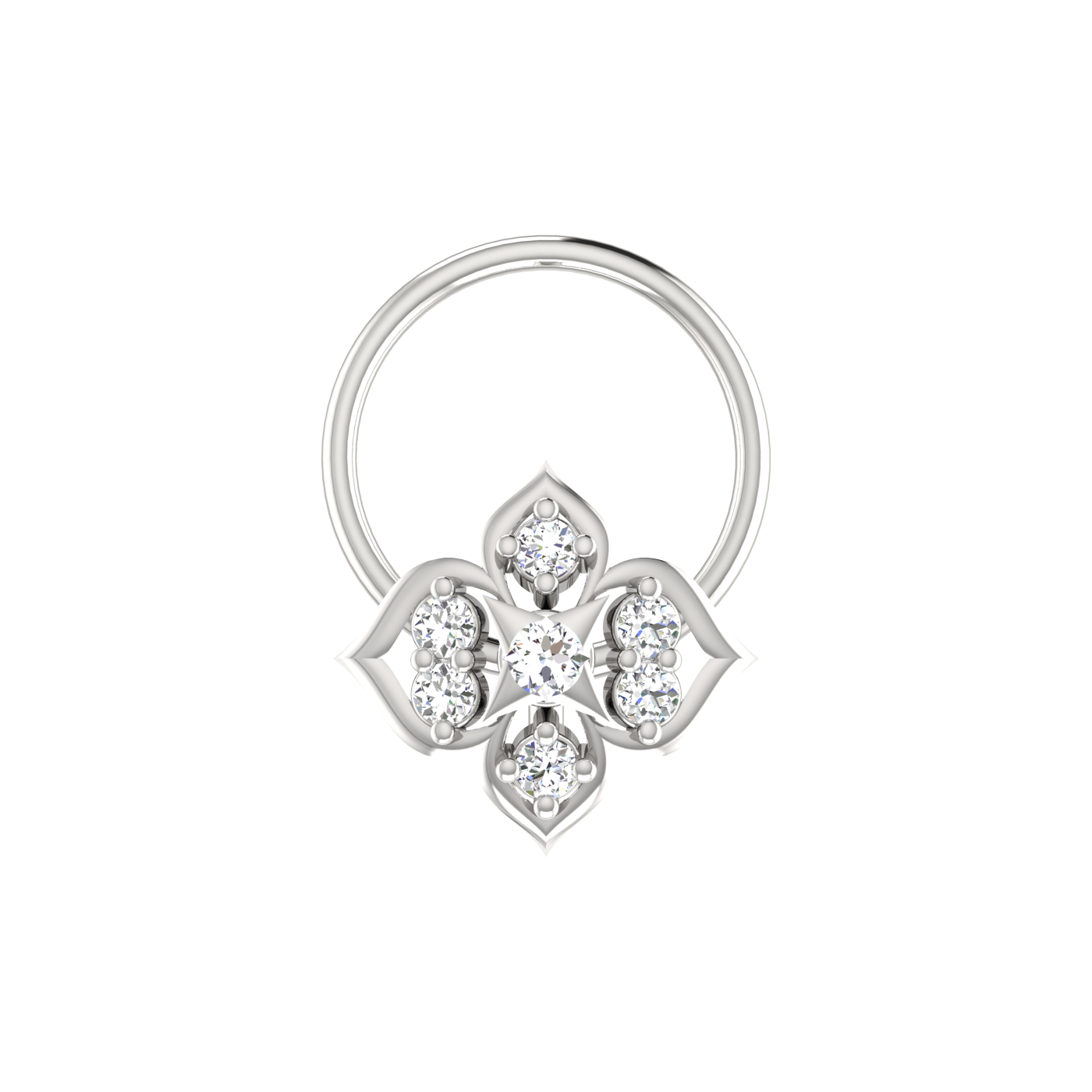 Minimal Flower Spark 0.06 Ct Lab Grown Diamond Nose Pin