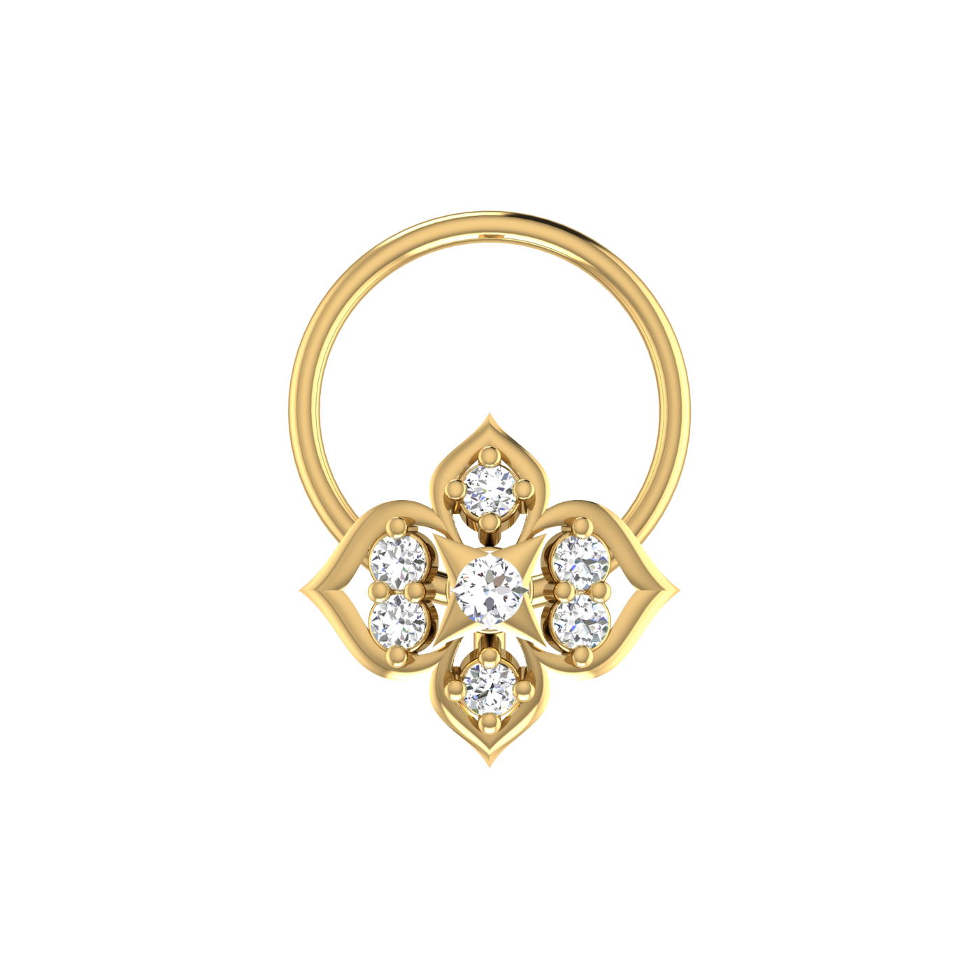Minimal Flower Spark 0.06 Ct Lab Grown Diamond Nose Pin