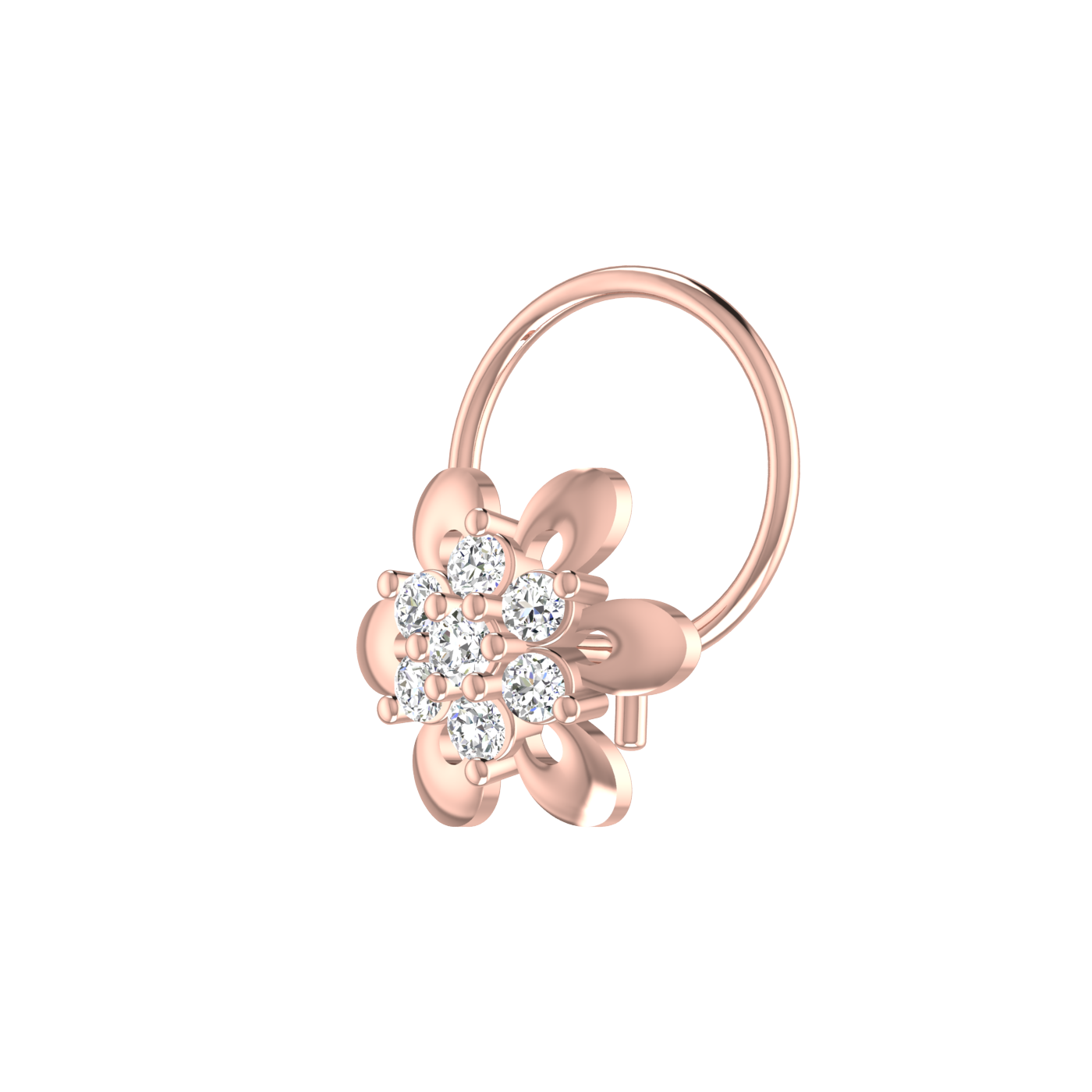 Luxe Blossom Sparkle 0.09 Ct Diamond Nose Pin