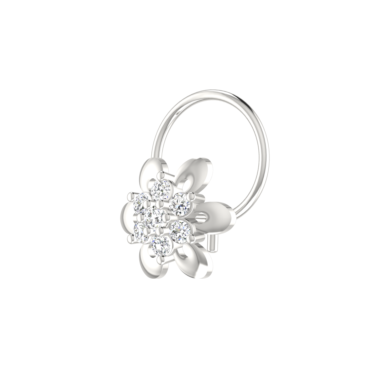 Luxe Blossom Sparkle 0.09 Ct Diamond Nose Pin