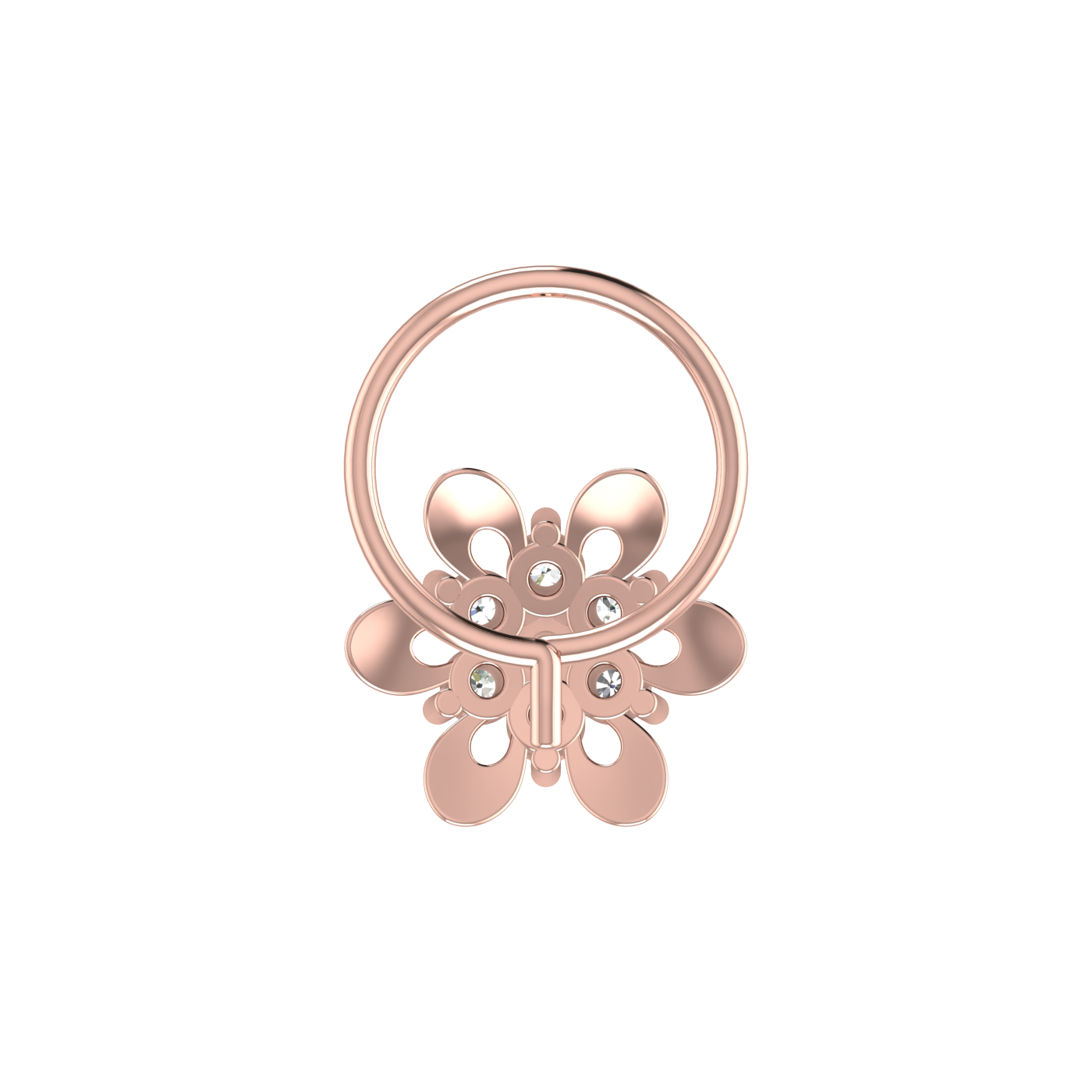 Luxe Blossom Sparkle 0.09 Ct Diamond Nose Pin