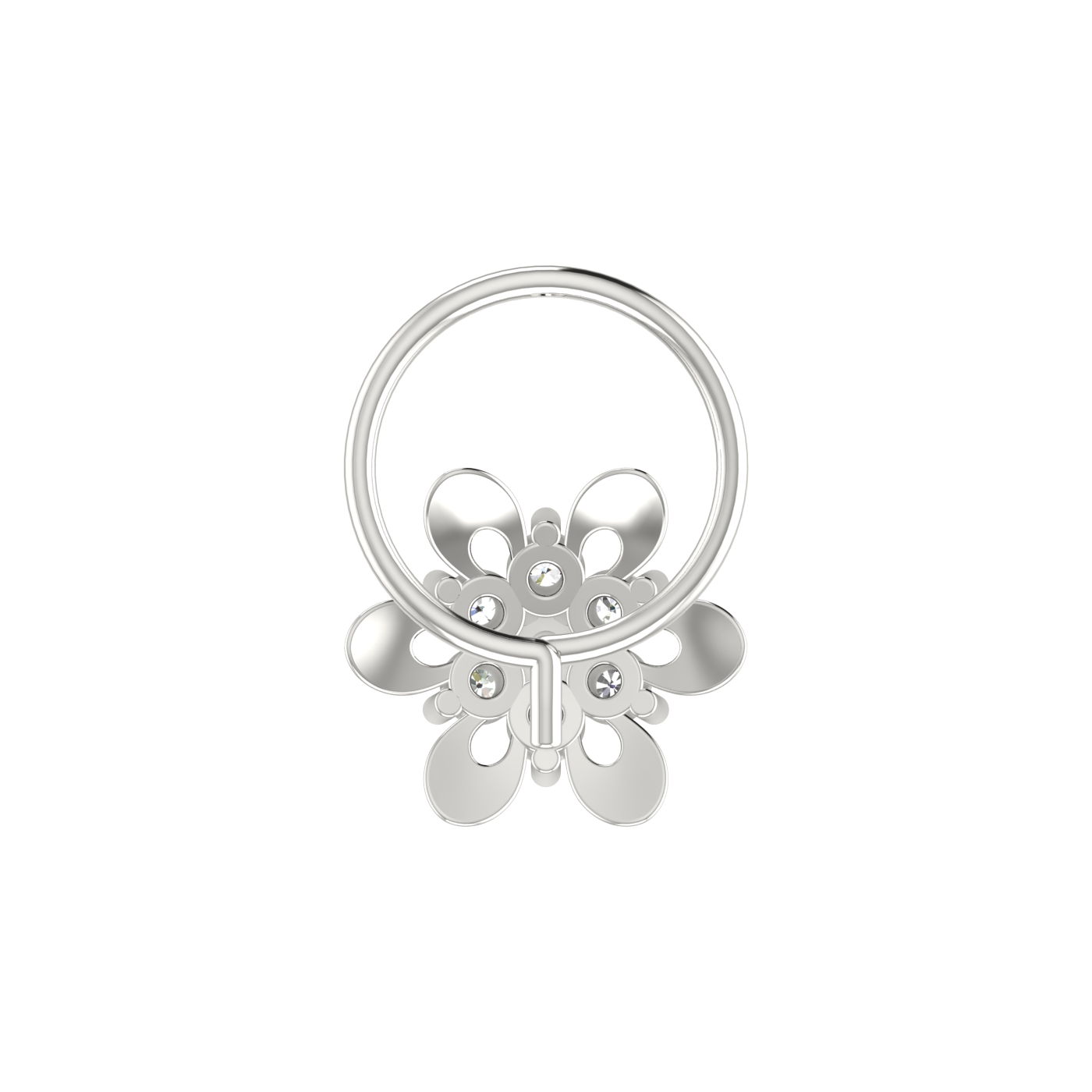 Luxe Blossom Sparkle 0.09 Ct Diamond Nose Pin