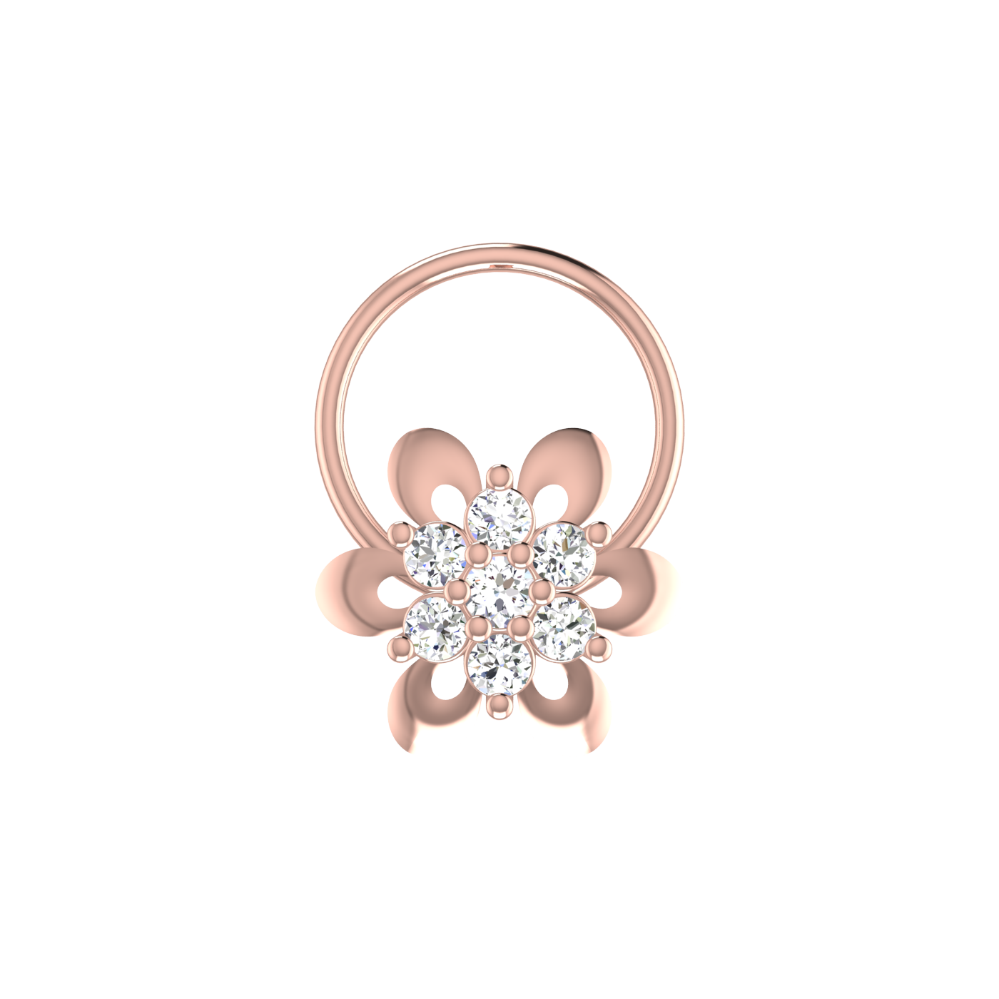 Luxe Blossom Sparkle 0.09 Ct Diamond Nose Pin