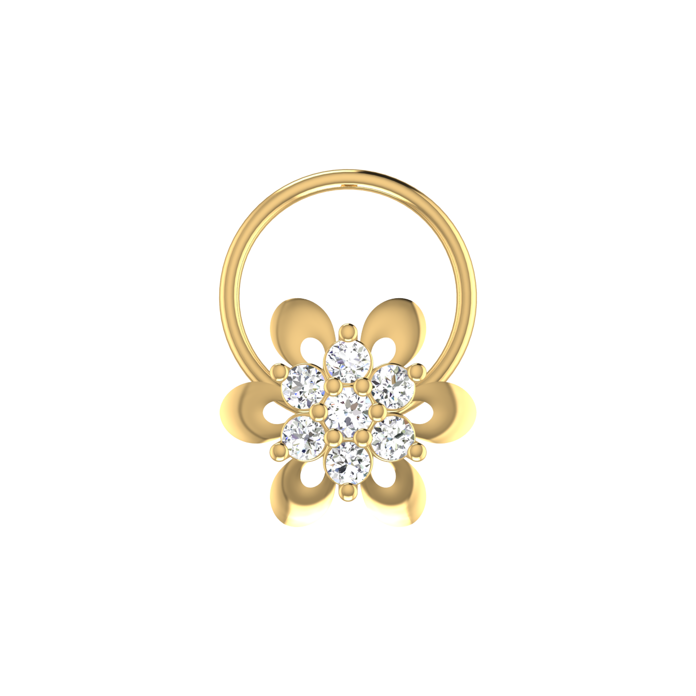 Luxe Blossom Sparkle 0.09 Ct Diamond Nose Pin