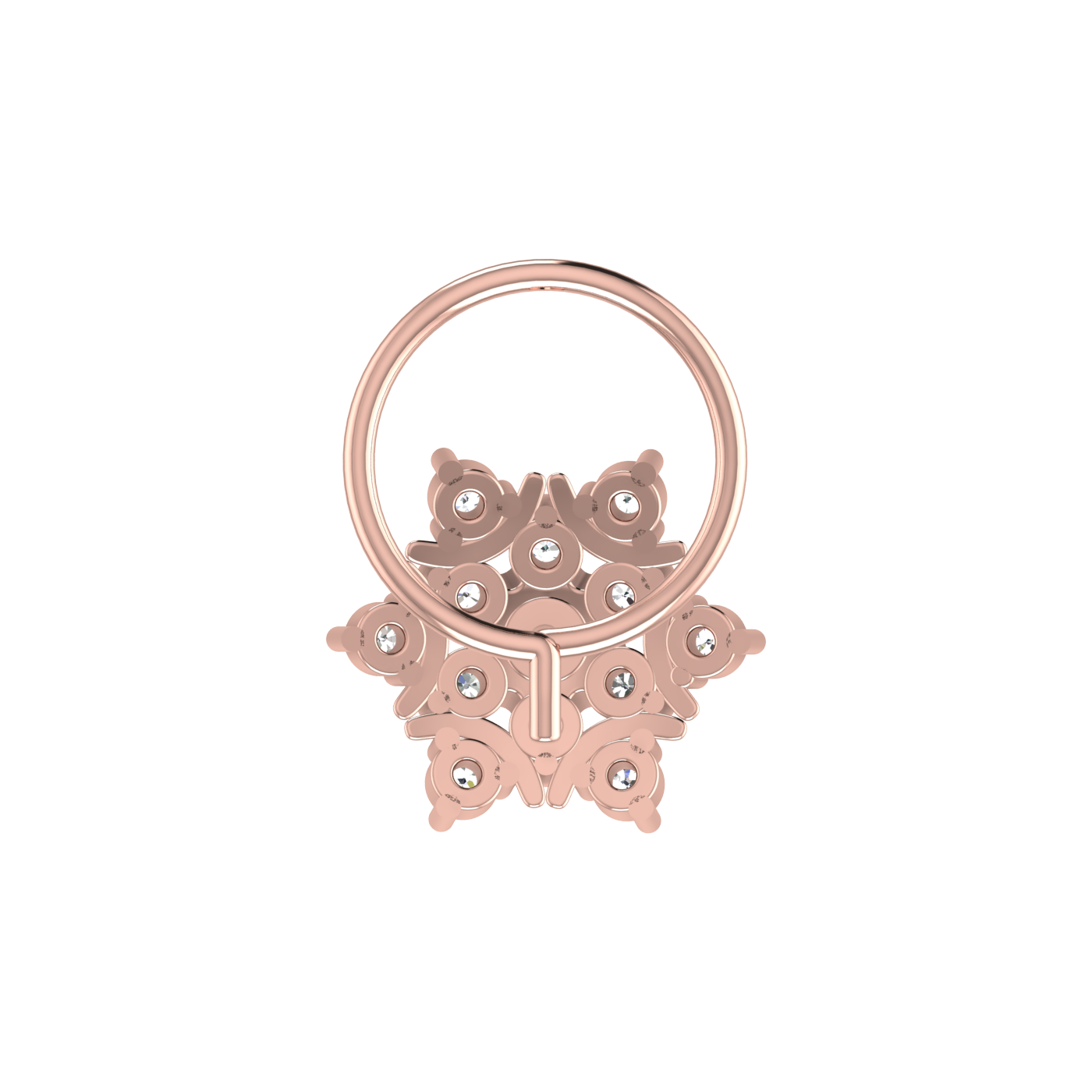 Radiant Mandala Bloom – 0.14 Ct Lab Grown Diamond Nose Pin