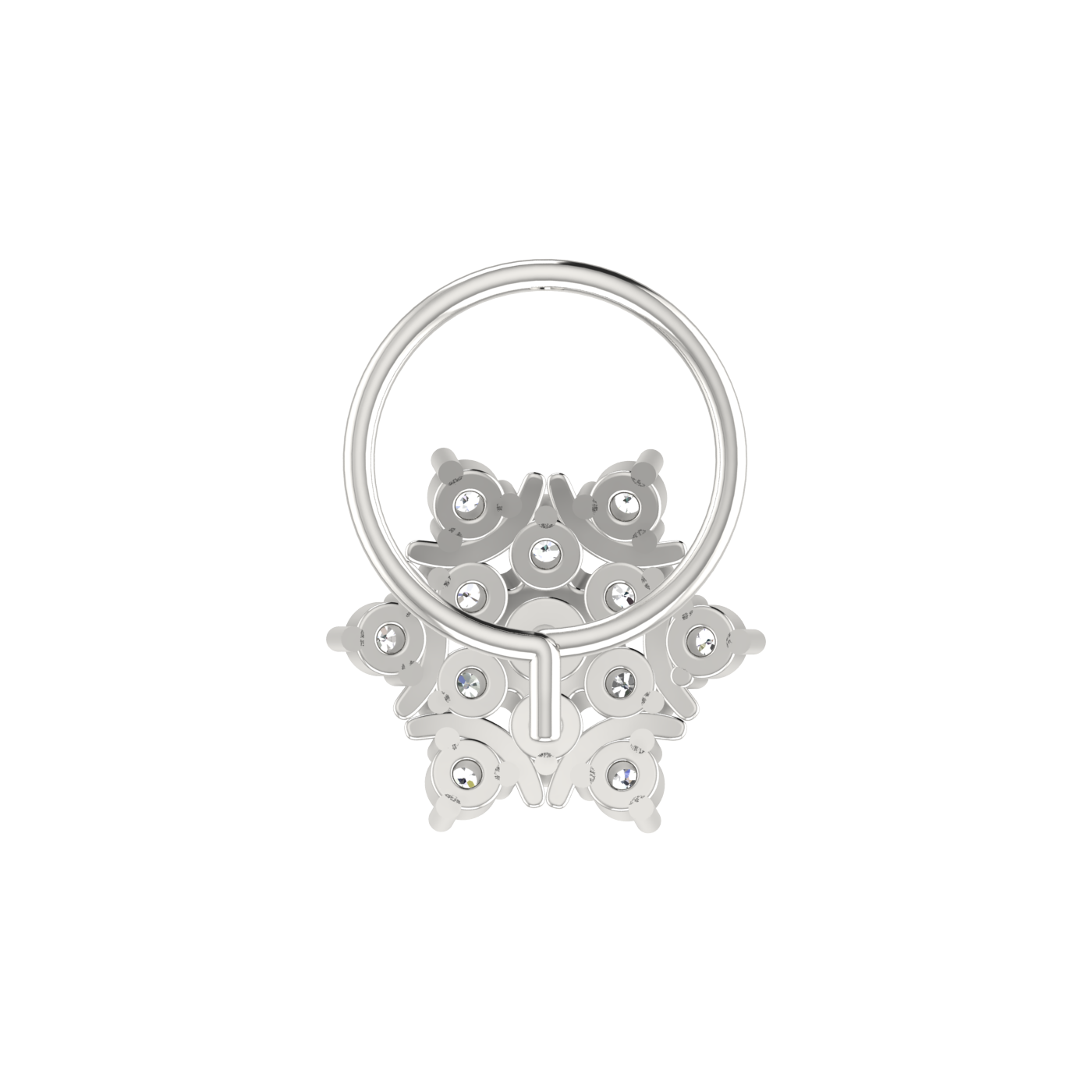 Radiant Mandala Bloom – 0.14 Ct Lab Grown Diamond Nose Pin
