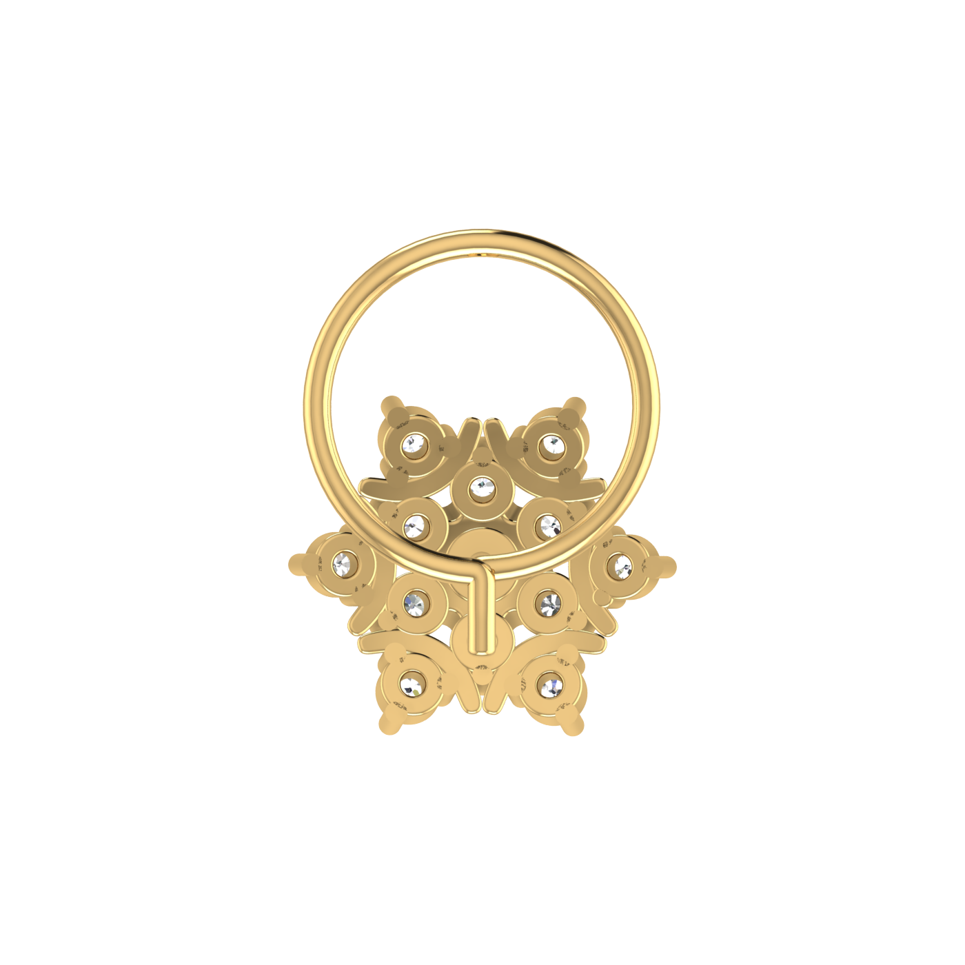Radiant Mandala Bloom – 0.14 Ct Lab Grown Diamond Nose Pin