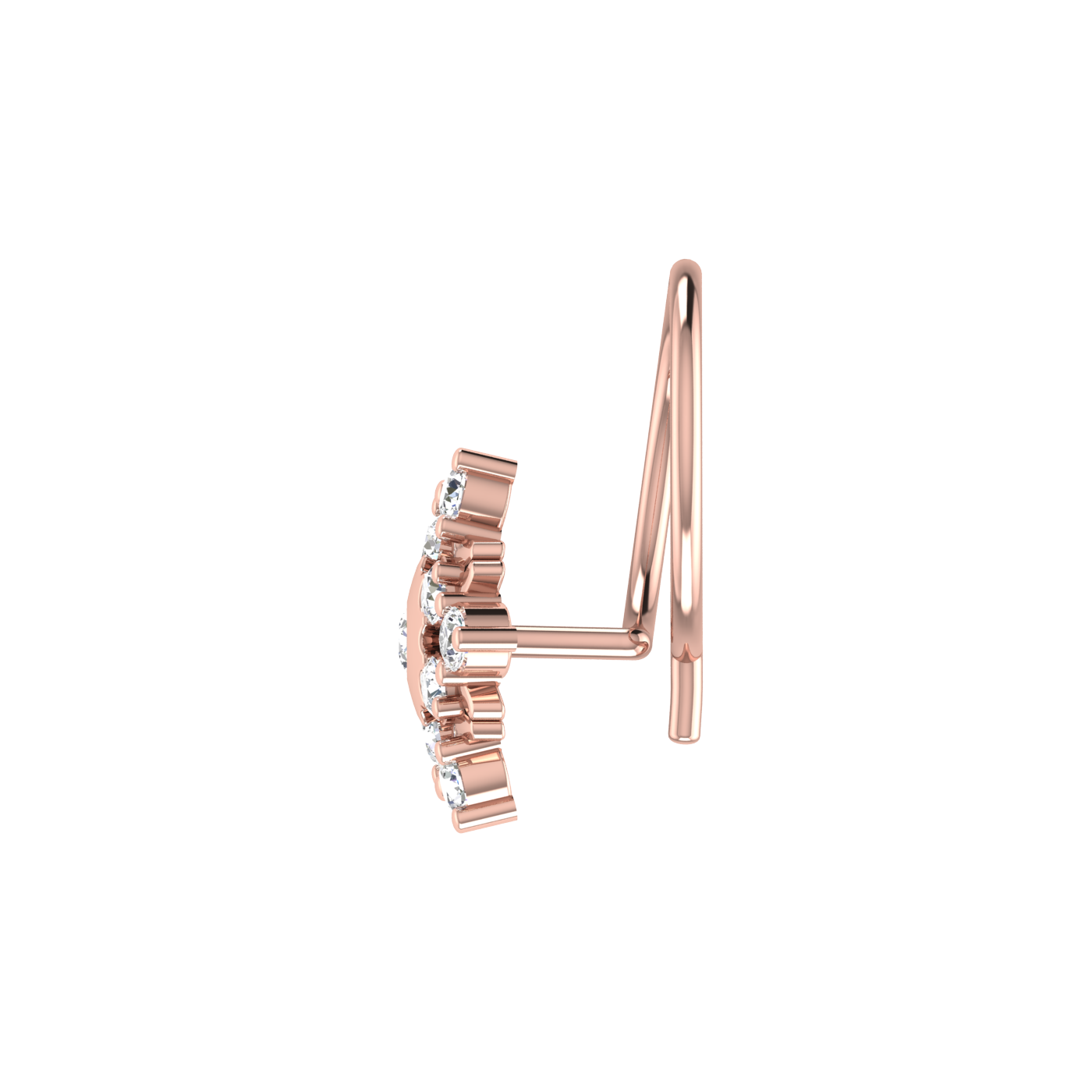 Radiant Mandala Bloom – 0.14 Ct Lab Grown Diamond Nose Pin