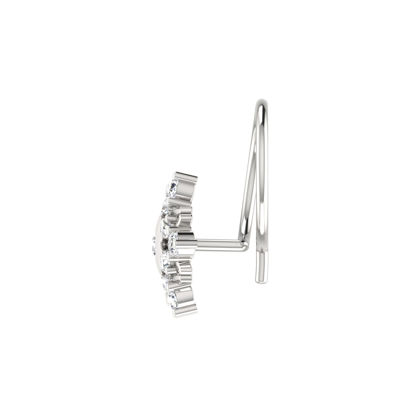 Radiant Mandala Bloom – 0.14 Ct Lab Grown Diamond Nose Pin