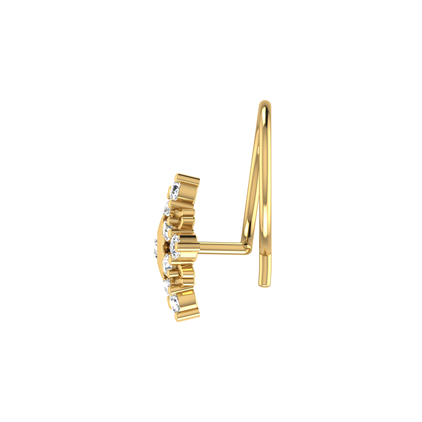 Radiant Mandala Bloom – 0.14 Ct Lab Grown Diamond Nose Pin