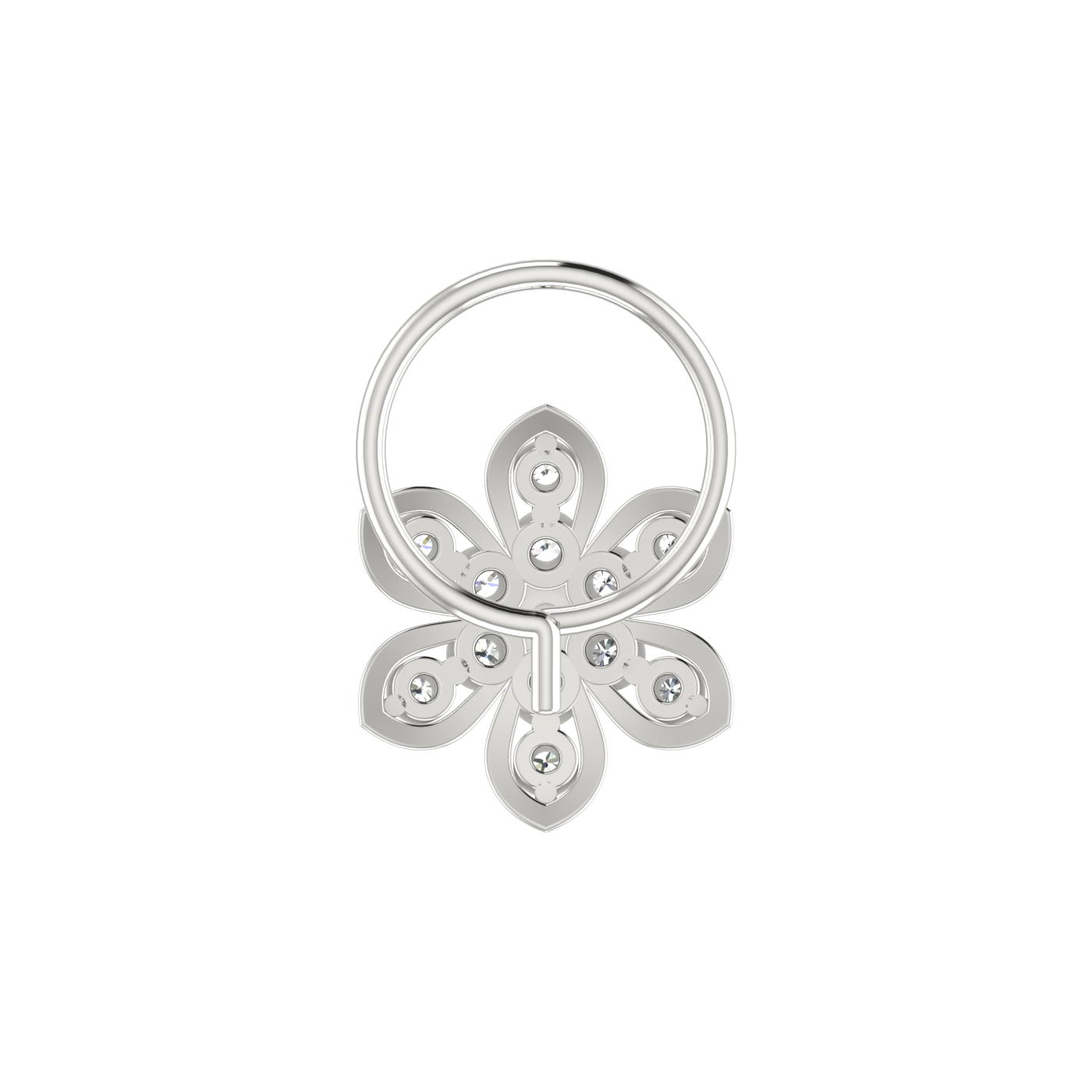 0.14 Ct Lab Grown Diamond Nose Pin – Floral Petal Style