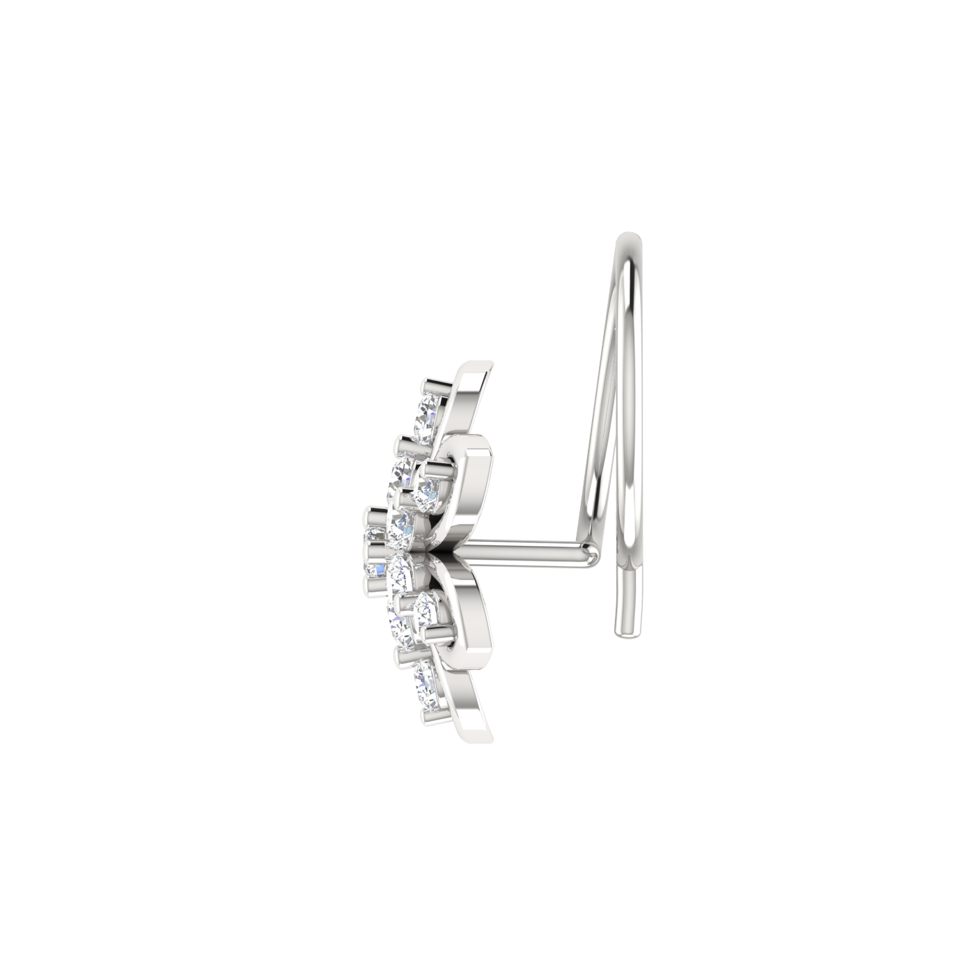 0.14 Ct Lab Grown Diamond Nose Pin – Floral Petal Style