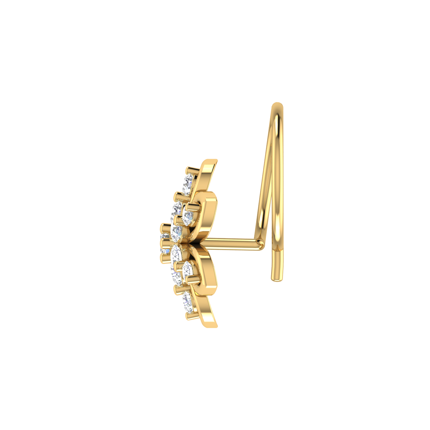 0.14 Ct Lab Grown Diamond Nose Pin – Floral Petal Style