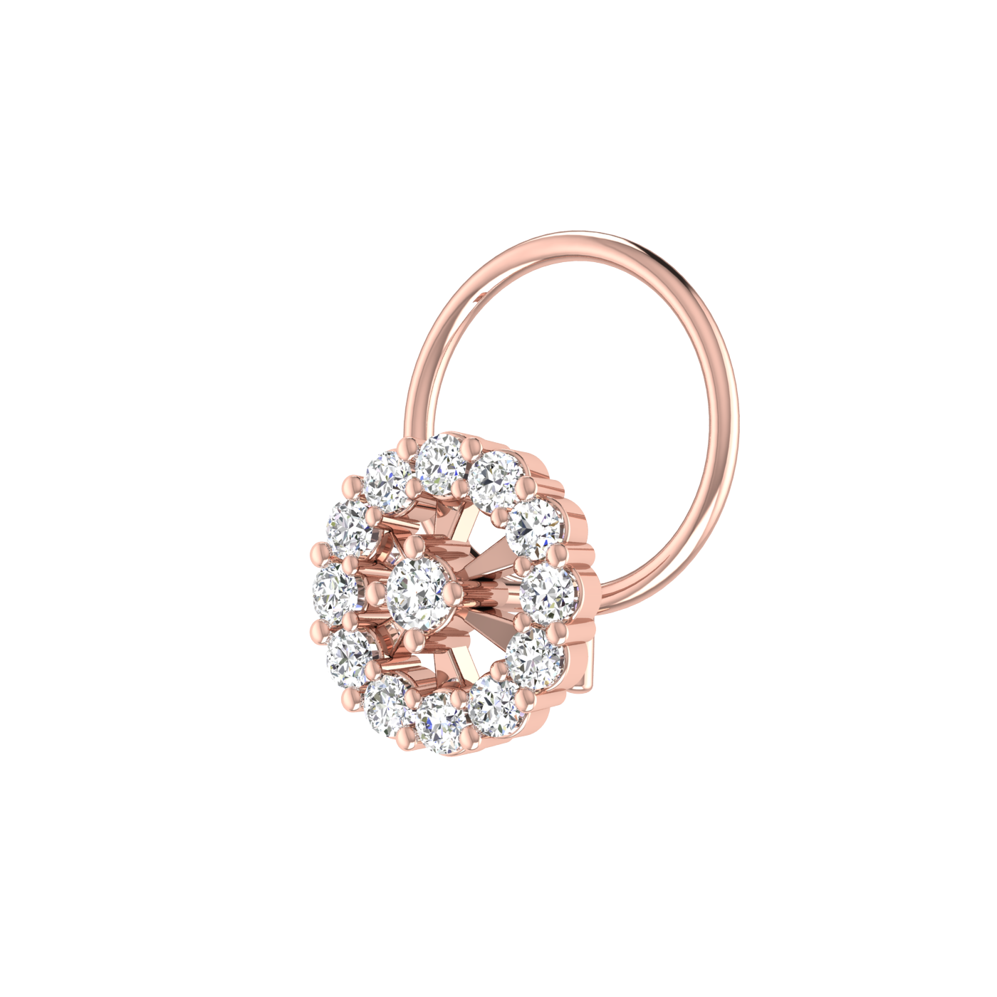 Chic Floral Glow 0.14 Ct Lab Grown Nose Pin