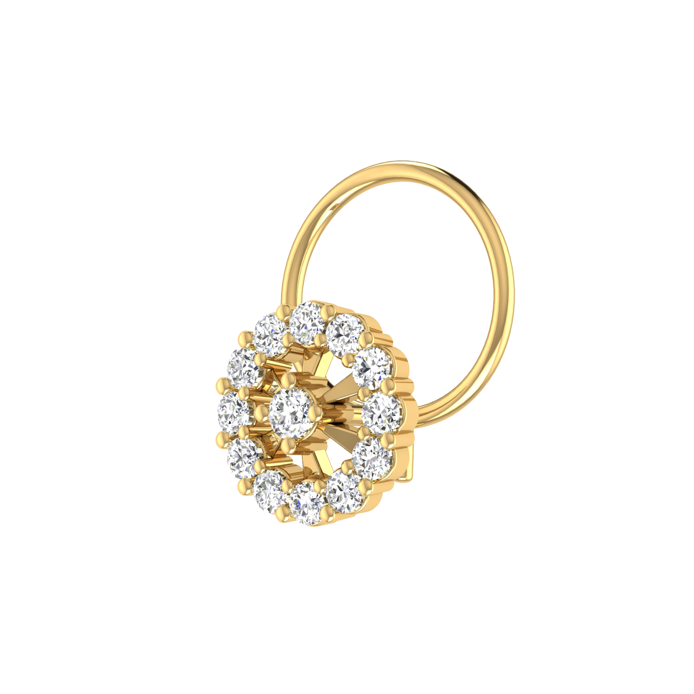 Chic Floral Glow 0.14 Ct Lab Grown Nose Pin