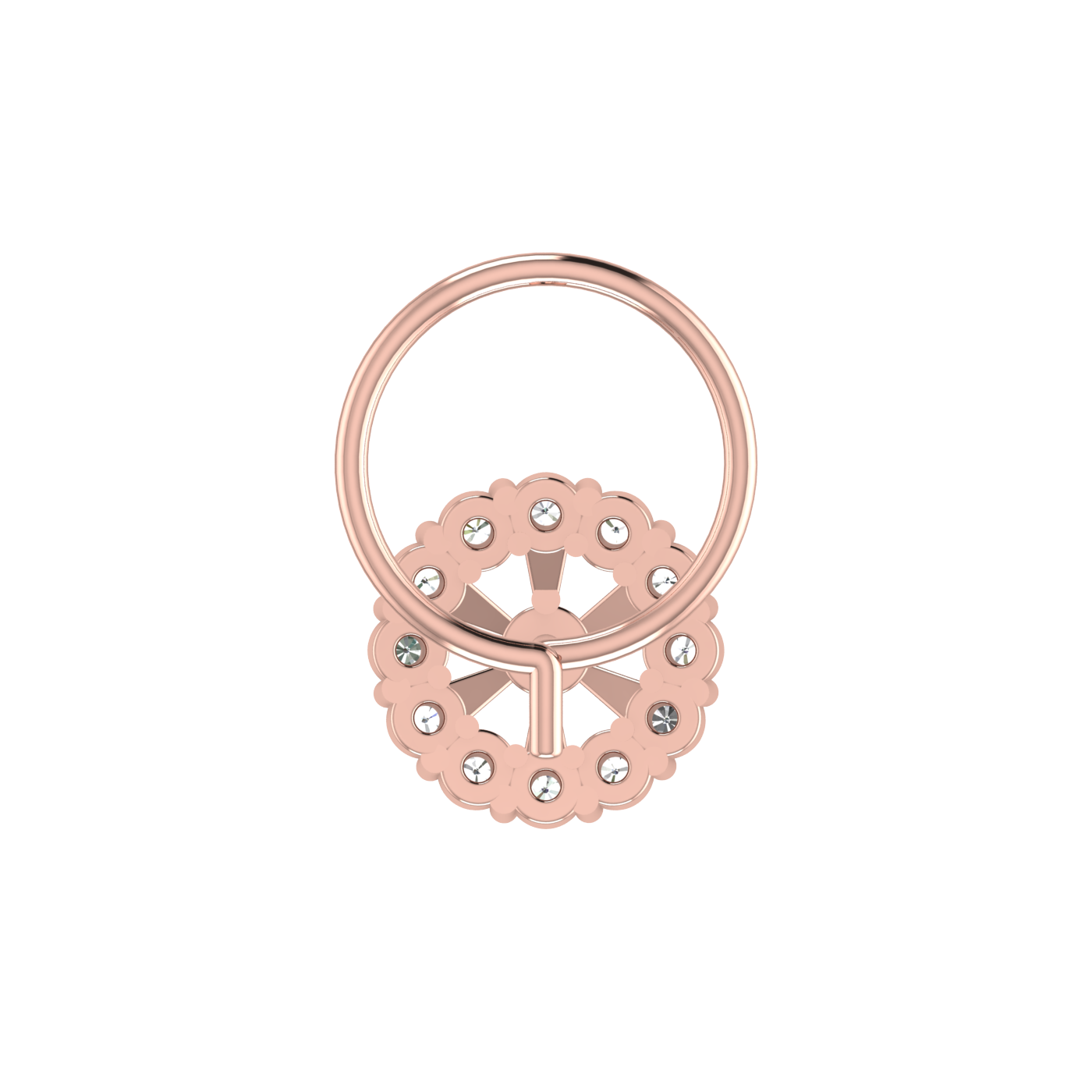 Chic Floral Glow 0.14 Ct Lab Grown Nose Pin