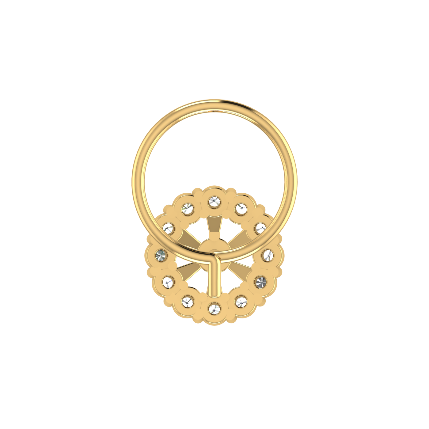 Chic Floral Glow 0.14 Ct Lab Grown Nose Pin