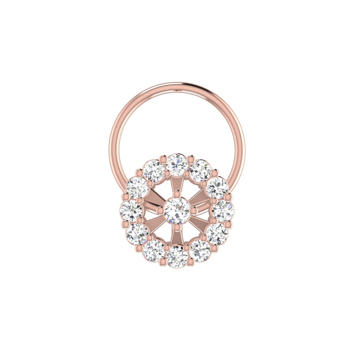 Chic Floral Glow 0.14 Ct Lab Grown Nose Pin