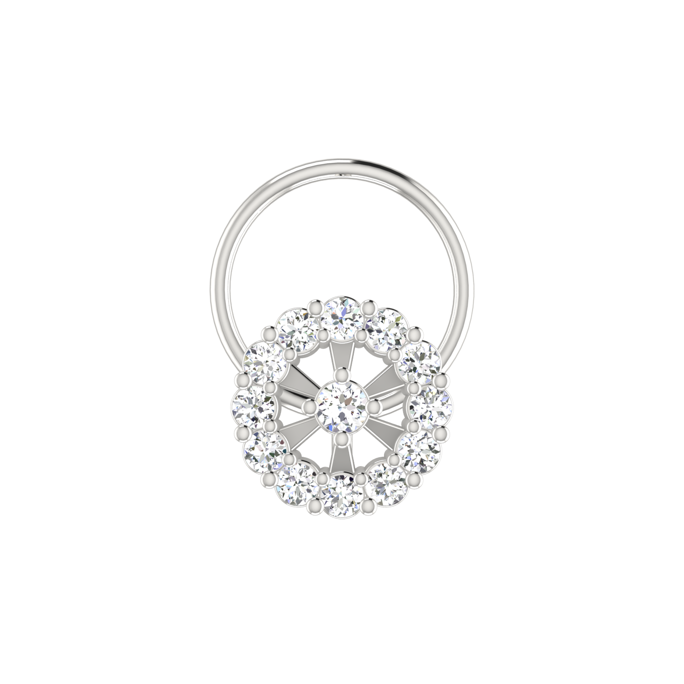 Chic Floral Glow 0.14 Ct Lab Grown Nose Pin