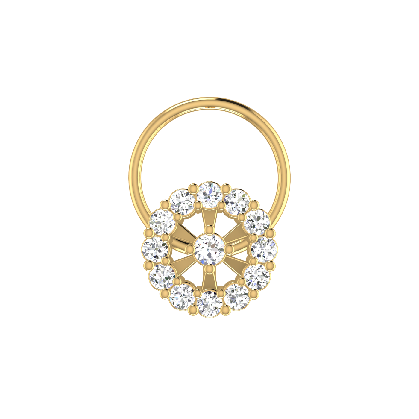 Chic Floral Glow 0.14 Ct Lab Grown Nose Pin