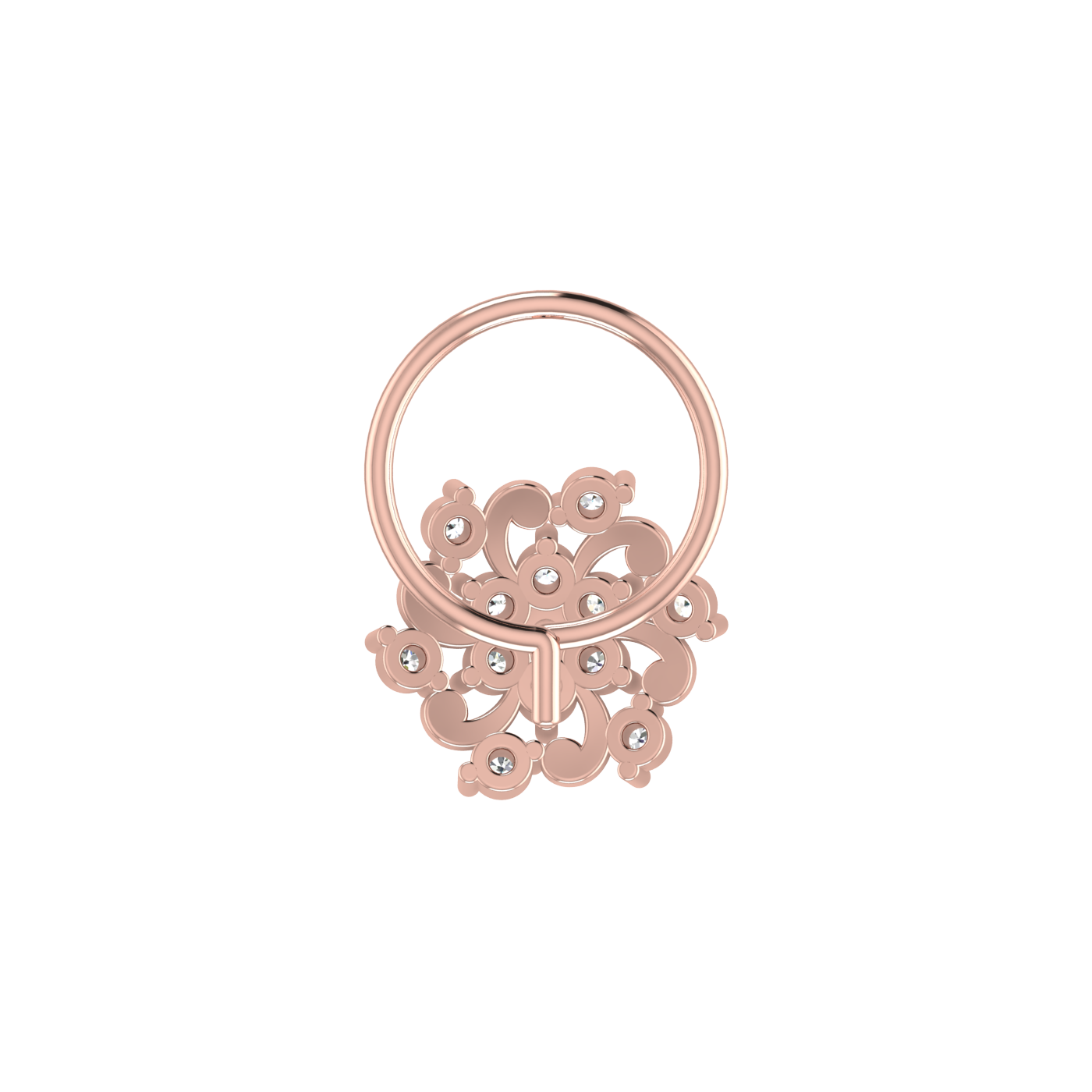 Celestial Floral Glow 0.11 Ct Lab Diamond Nose Pin
