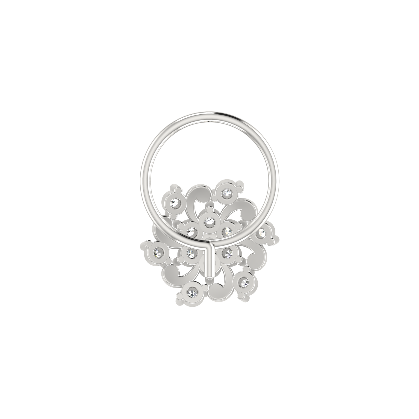 Celestial Floral Glow 0.11 Ct Lab Diamond Nose Pin