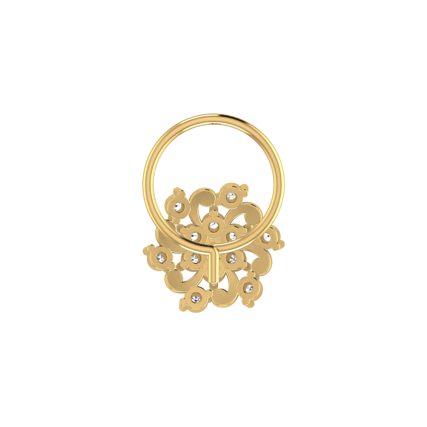 Celestial Floral Glow 0.11 Ct Lab Diamond Nose Pin