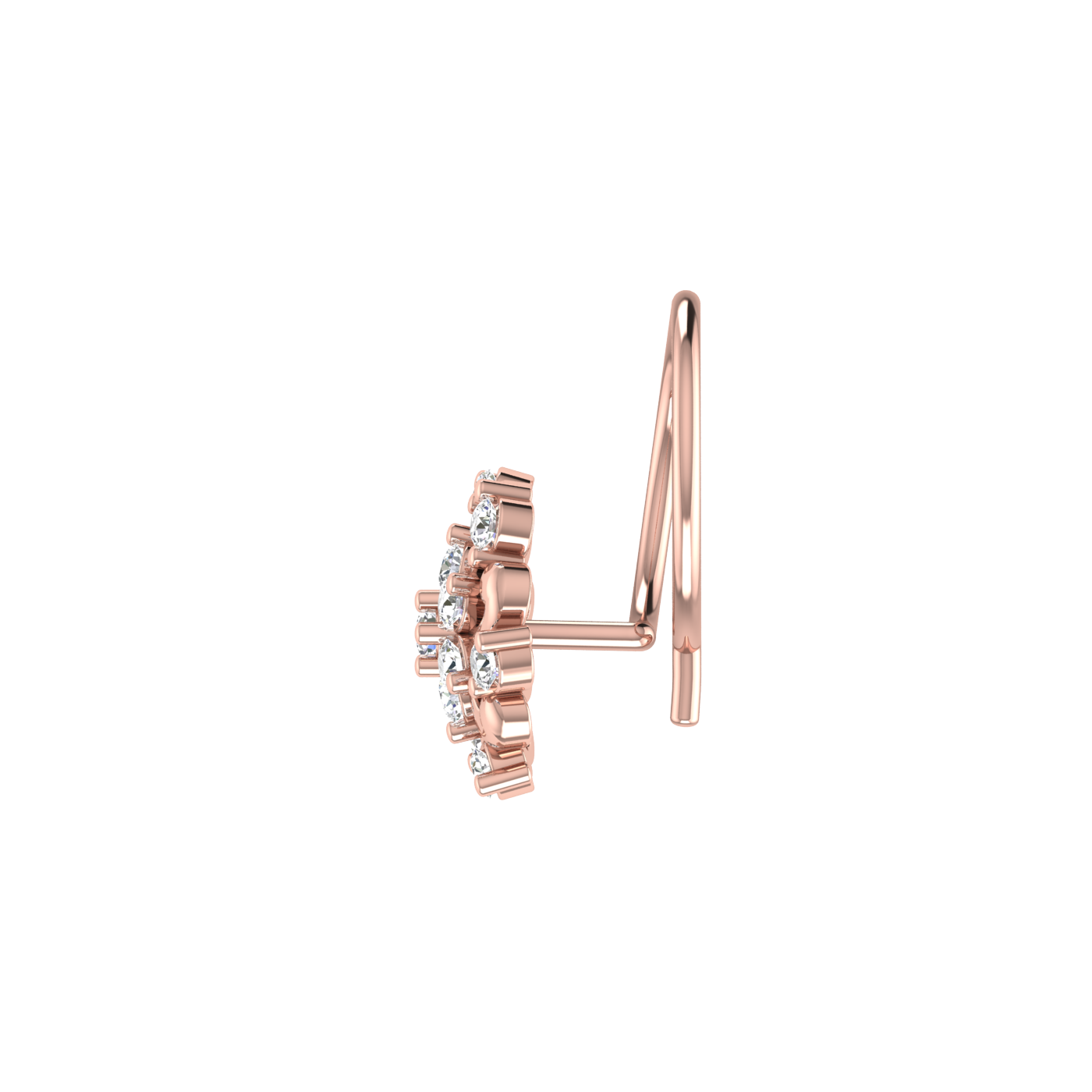 Celestial Floral Glow 0.11 Ct Lab Diamond Nose Pin