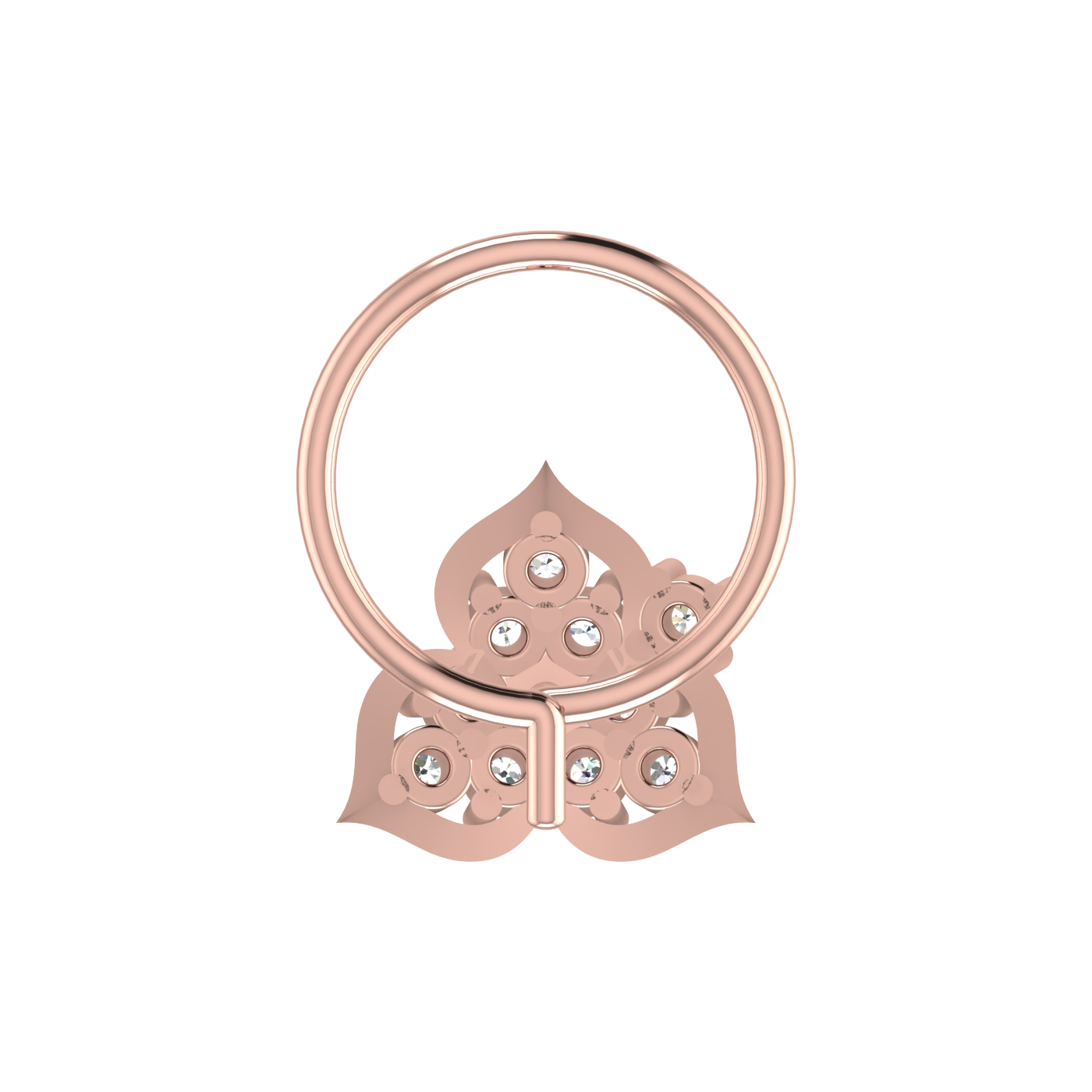 Ornate Lotus Bloom 0.11 Ct EF/VVS-VS Lab Grown Diamond Nose Pin