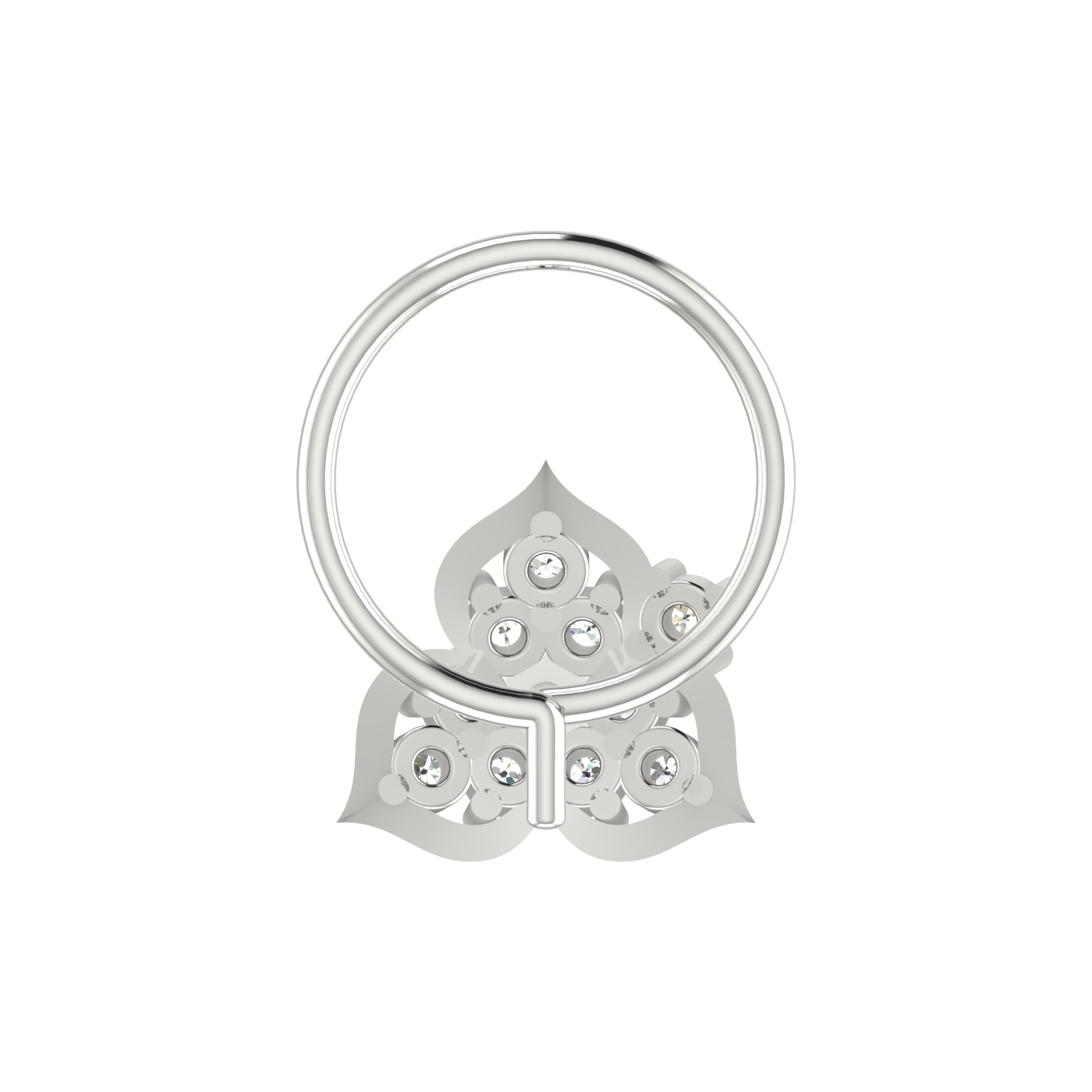 Ornate Lotus Bloom 0.11 Ct EF/VVS-VS Lab Grown Diamond Nose Pin