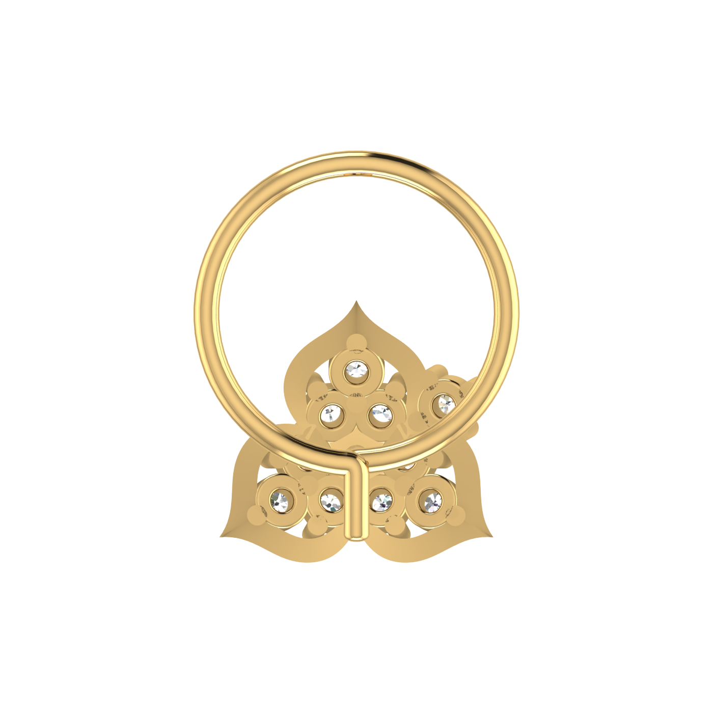 Ornate Lotus Bloom 0.11 Ct EF/VVS-VS Lab Grown Diamond Nose Pin