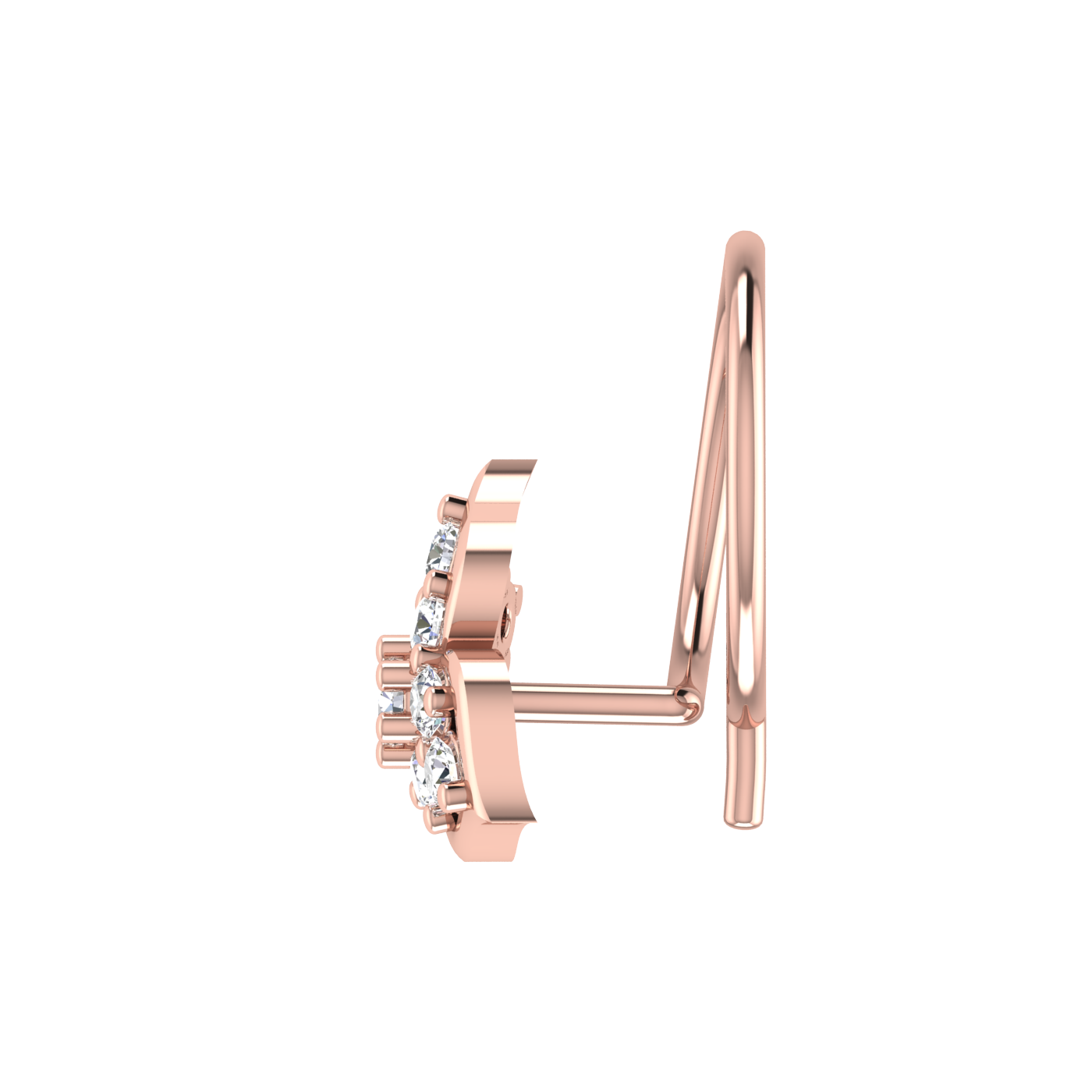Ornate Lotus Bloom 0.11 Ct EF/VVS-VS Lab Grown Diamond Nose Pin