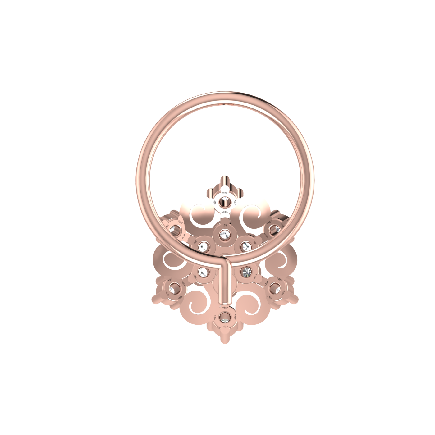 Twilight Twirl Glow – 0.07 Carat EF/VVS-VS Nose Pin
