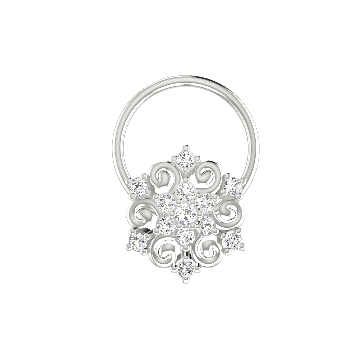 Twilight Twirl Glow – 0.07 Carat EF/VVS-VS Nose Pin