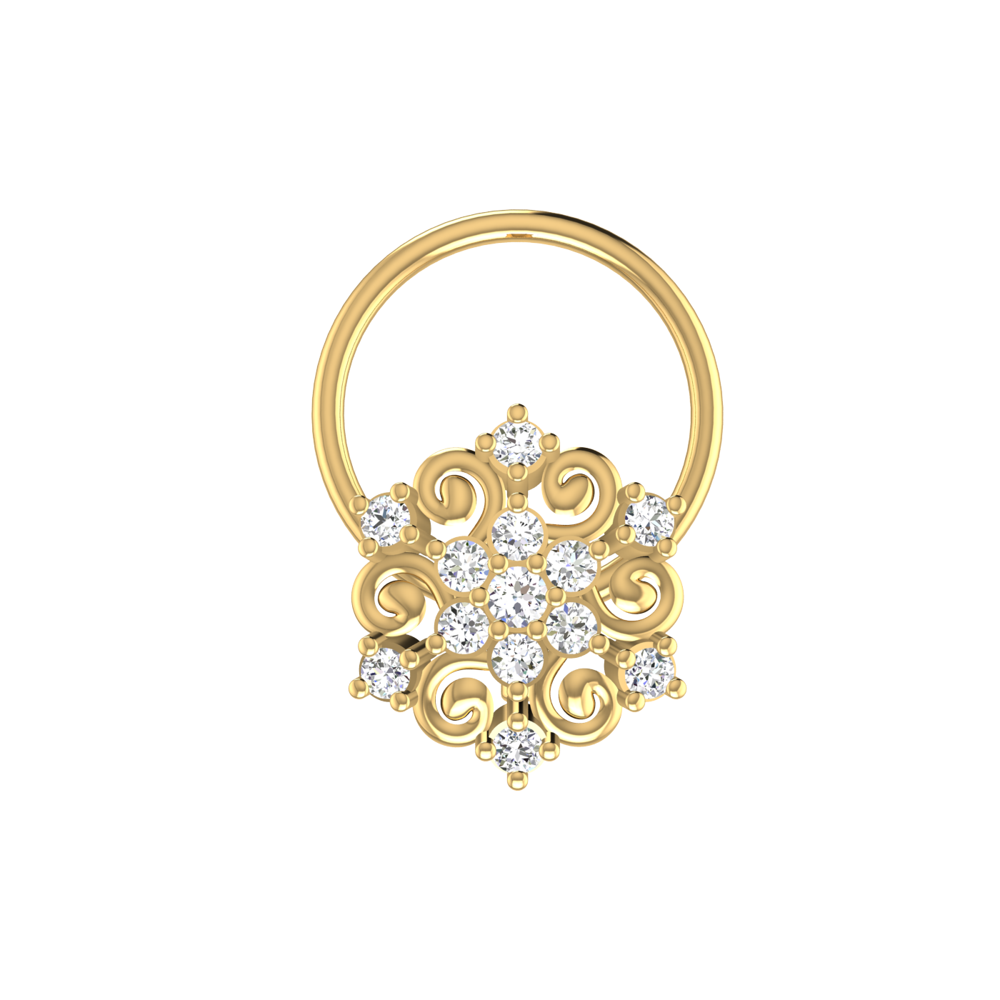 Twilight Twirl Glow – 0.07 Carat EF/VVS-VS Nose Pin