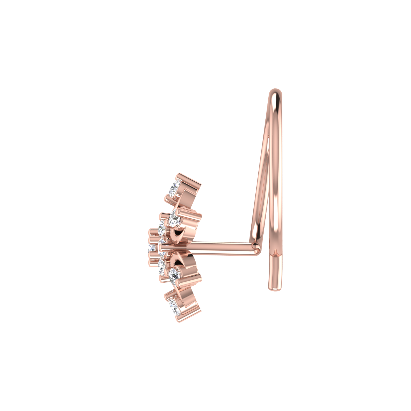 Snowflake Bloom Spark – 0.05 Ct EF/VVS-VS Lab Grown Diamond Nose Pin