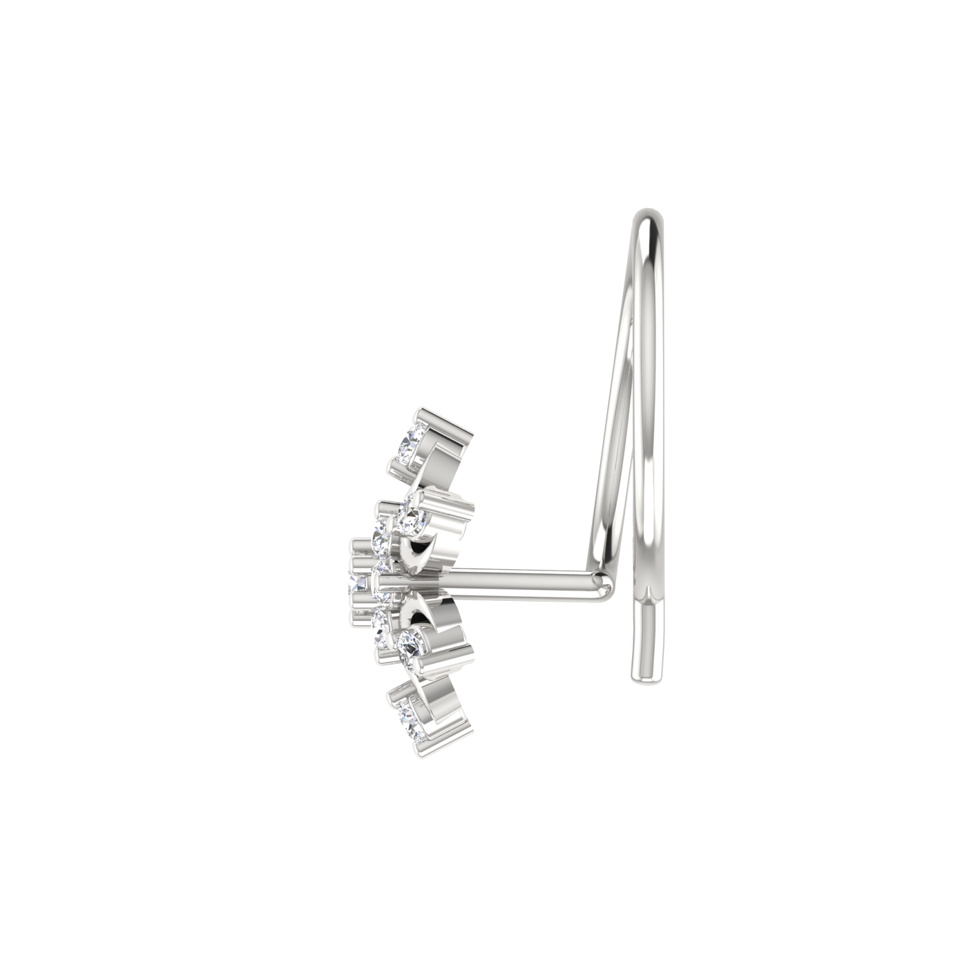 Snowflake Bloom Spark – 0.05 Ct EF/VVS-VS Lab Grown Diamond Nose Pin