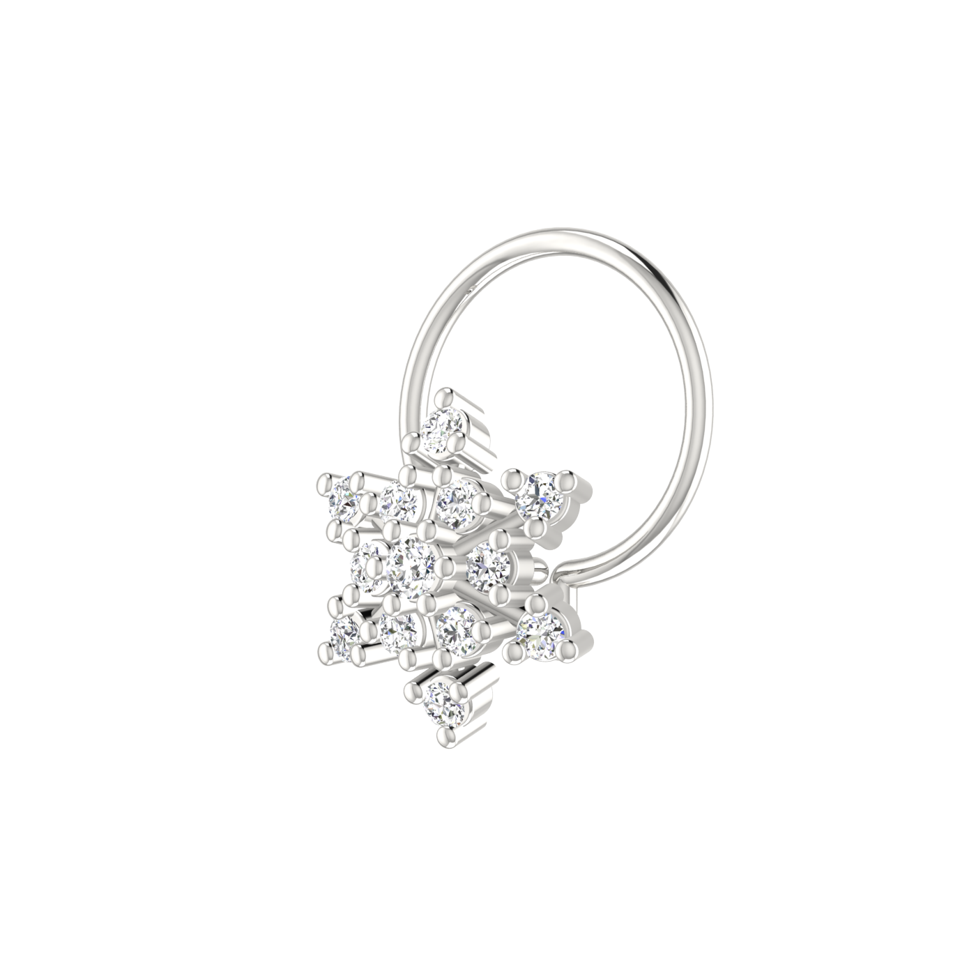 Frosted Snow Bloom – 0.09 Ct EF/VVS-VS Lab Grown Diamond Nose Pin