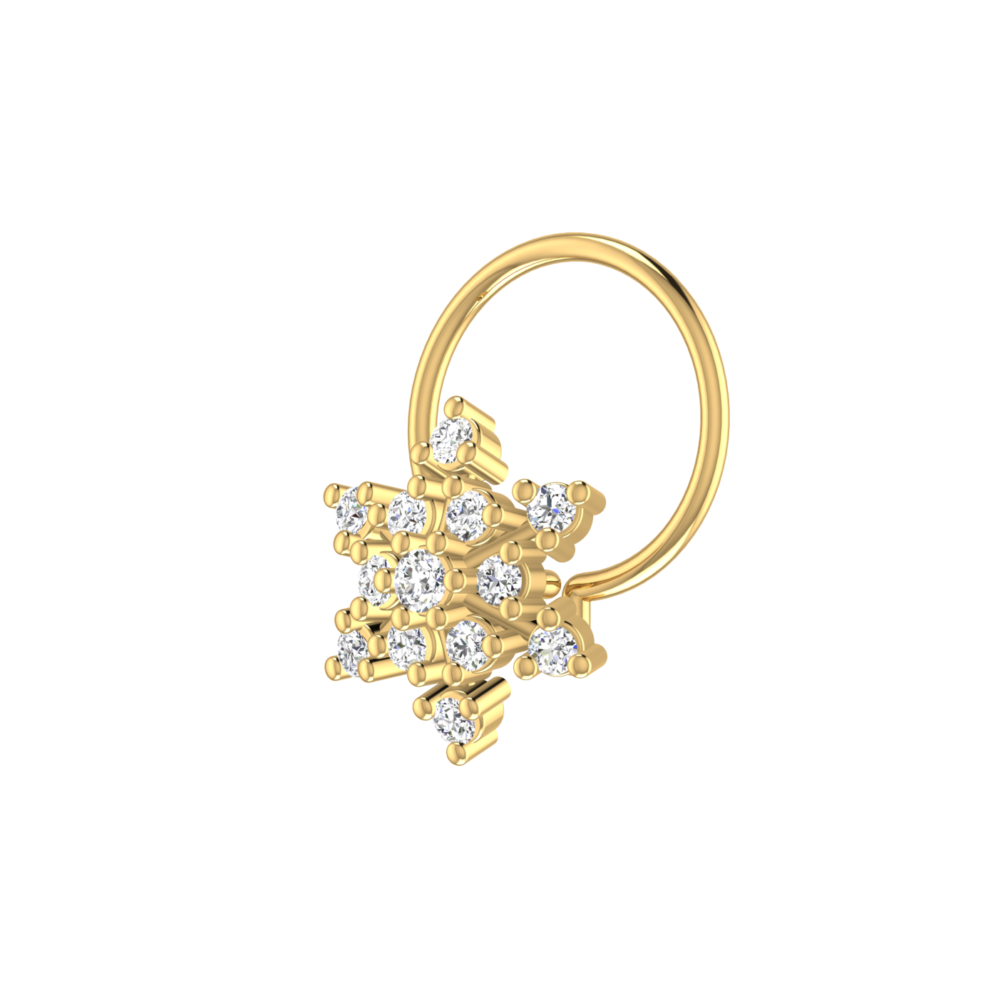 Frosted Snow Bloom – 0.09 Ct EF/VVS-VS Lab Grown Diamond Nose Pin
