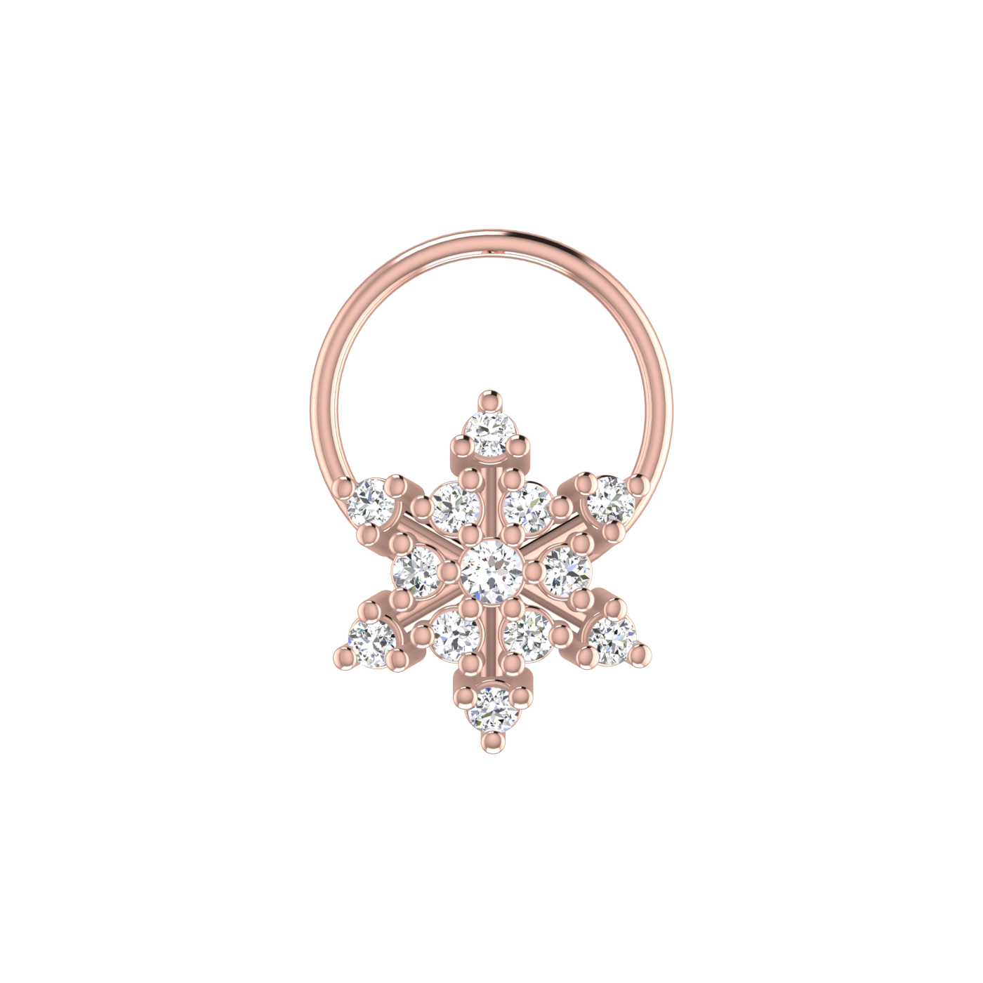 Frosted Snow Bloom – 0.09 Ct EF/VVS-VS Lab Grown Diamond Nose Pin