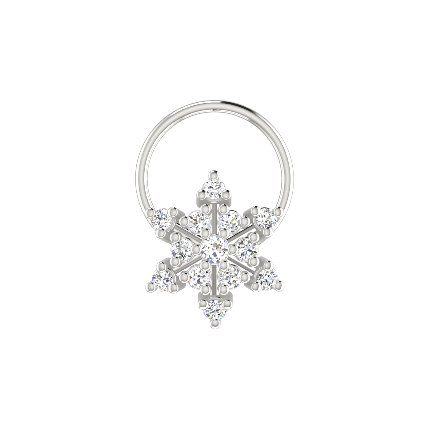 Frosted Snow Bloom – 0.09 Ct EF/VVS-VS Lab Grown Diamond Nose Pin