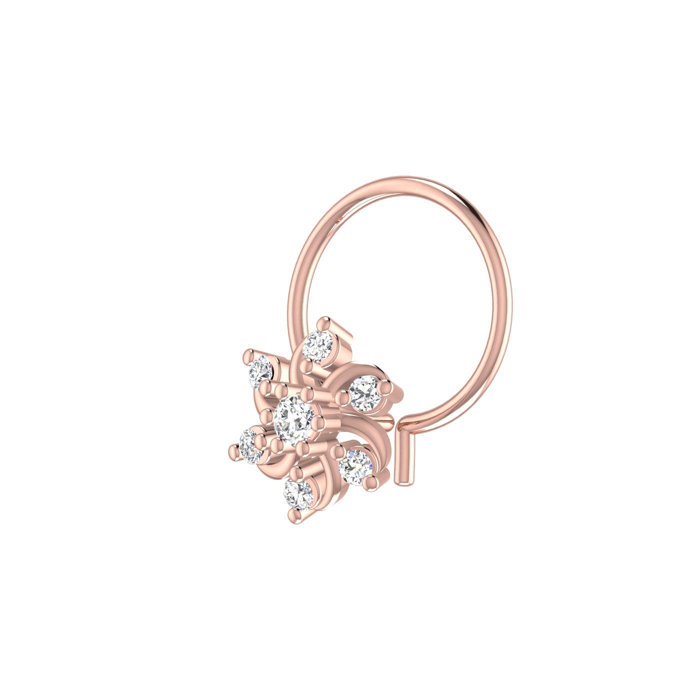 Floral Flower Petal — 0.06 Carat Lab Grown Diamond Nose Pin