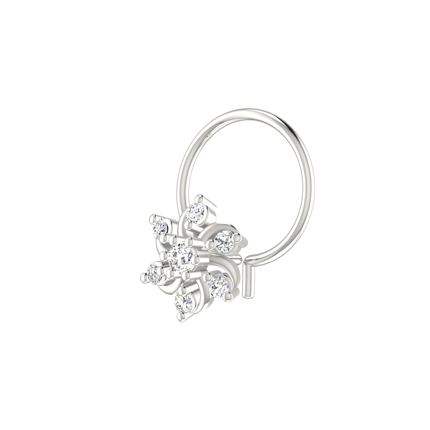 Floral Flower Petal — 0.06 Carat Lab Grown Diamond Nose Pin